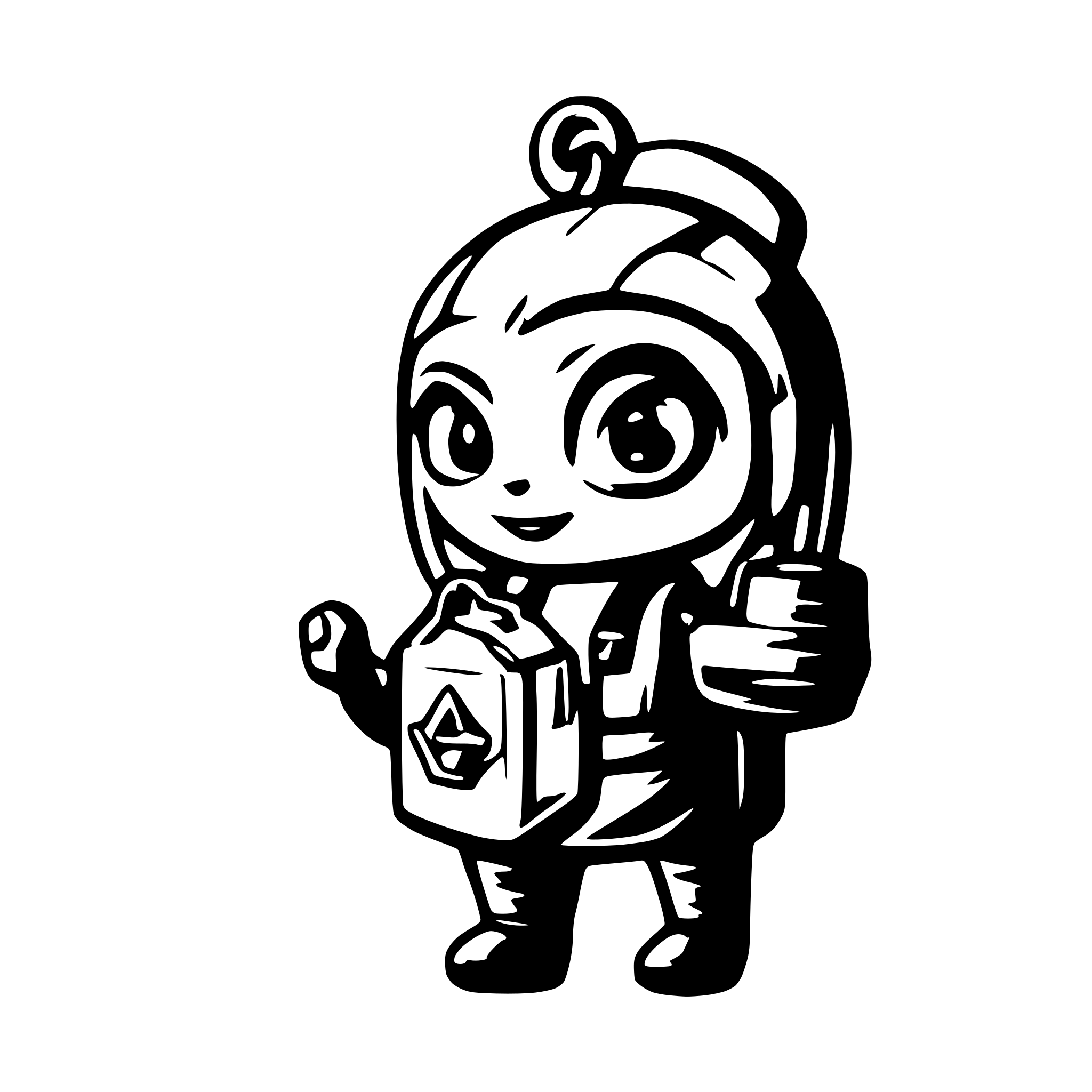 AI-generated SVG of 'Minion carrying a keychain'