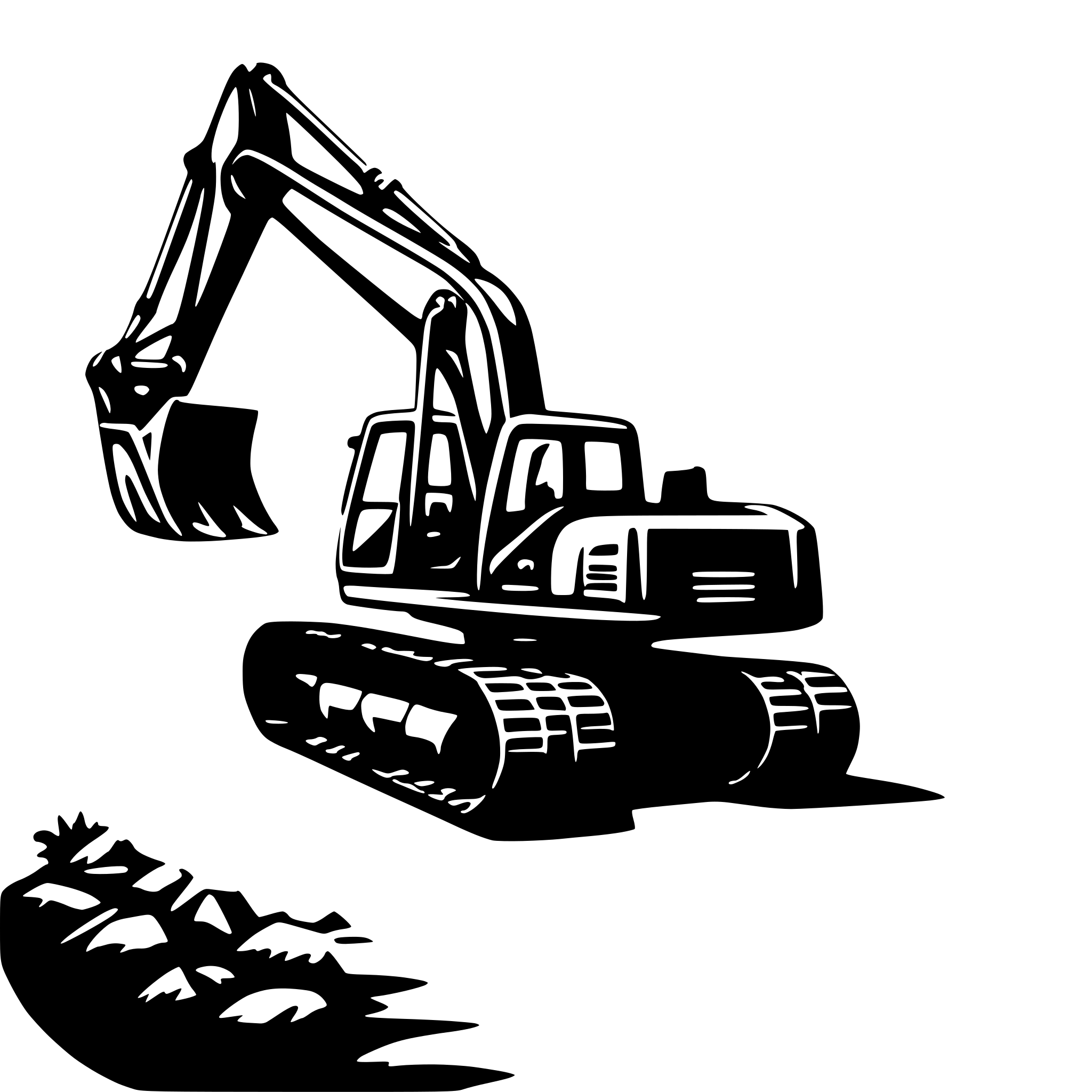 AI-generated SVG of a excavator