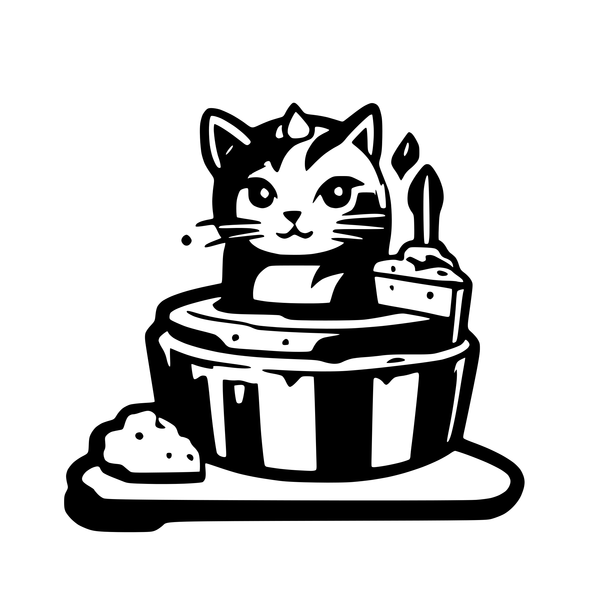 AI-generated SVG of a A logo for baking cakes, homemade sweets and finger food trays for cafes, celebrations and parties.
The main symbol is a 4-year-old domestic male cat in white color with gray spots and a slice of cake and finger food
Color: combination of pink and gray. Use limited and simple colors, and a simple background color.
Design: Simple and without complicated details.
Use clean and clear lines to create the shape of the cat and use the cat symbol in a way that is hidden in the logo.
I want the logo to 