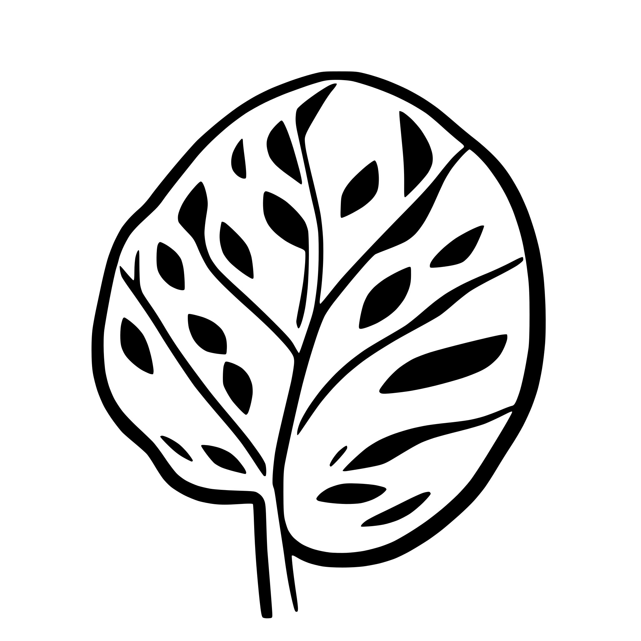 AI-generated SVG of a monstera leaf black only sketch