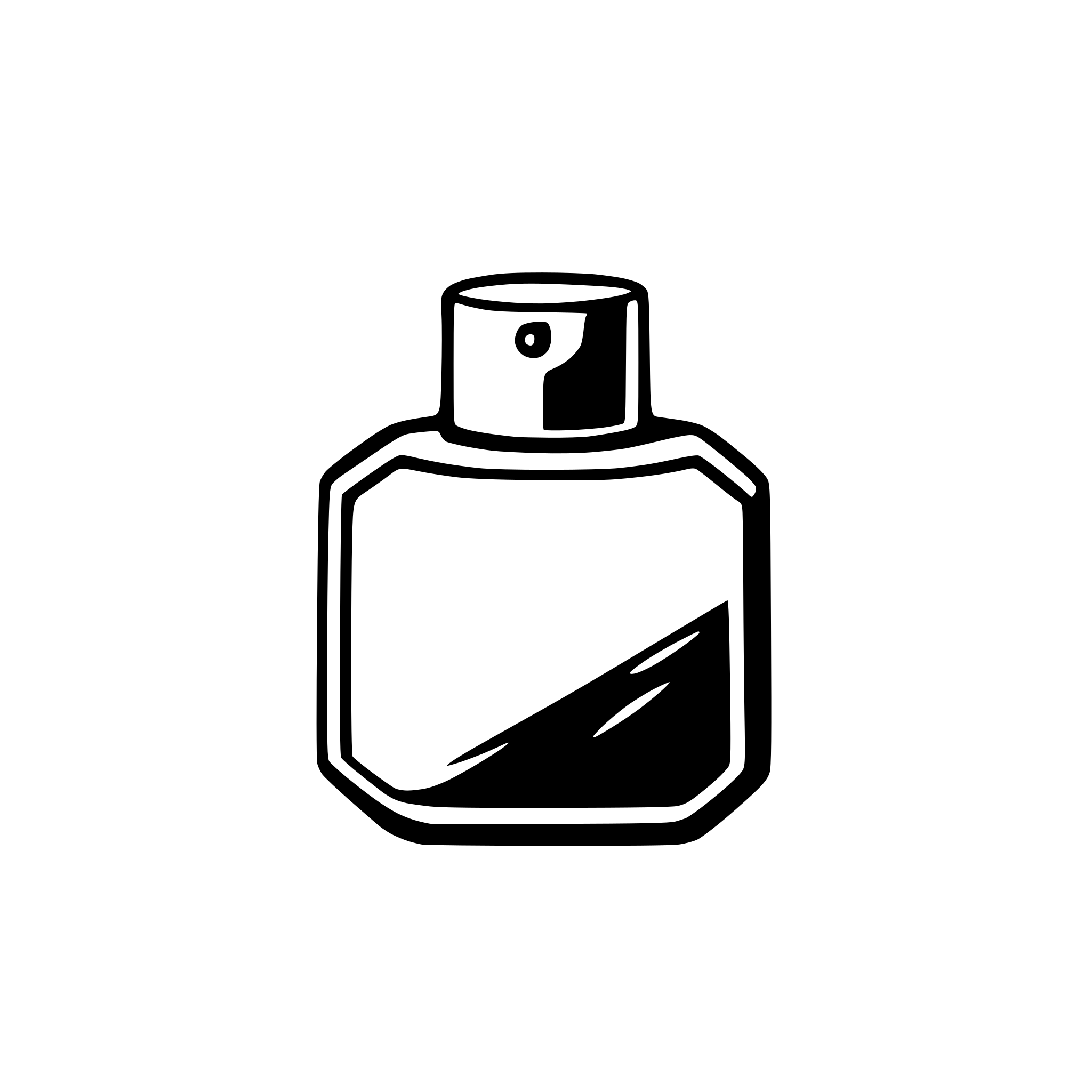 AI-generated SVG of a A broken, empty, laying perfume bottle