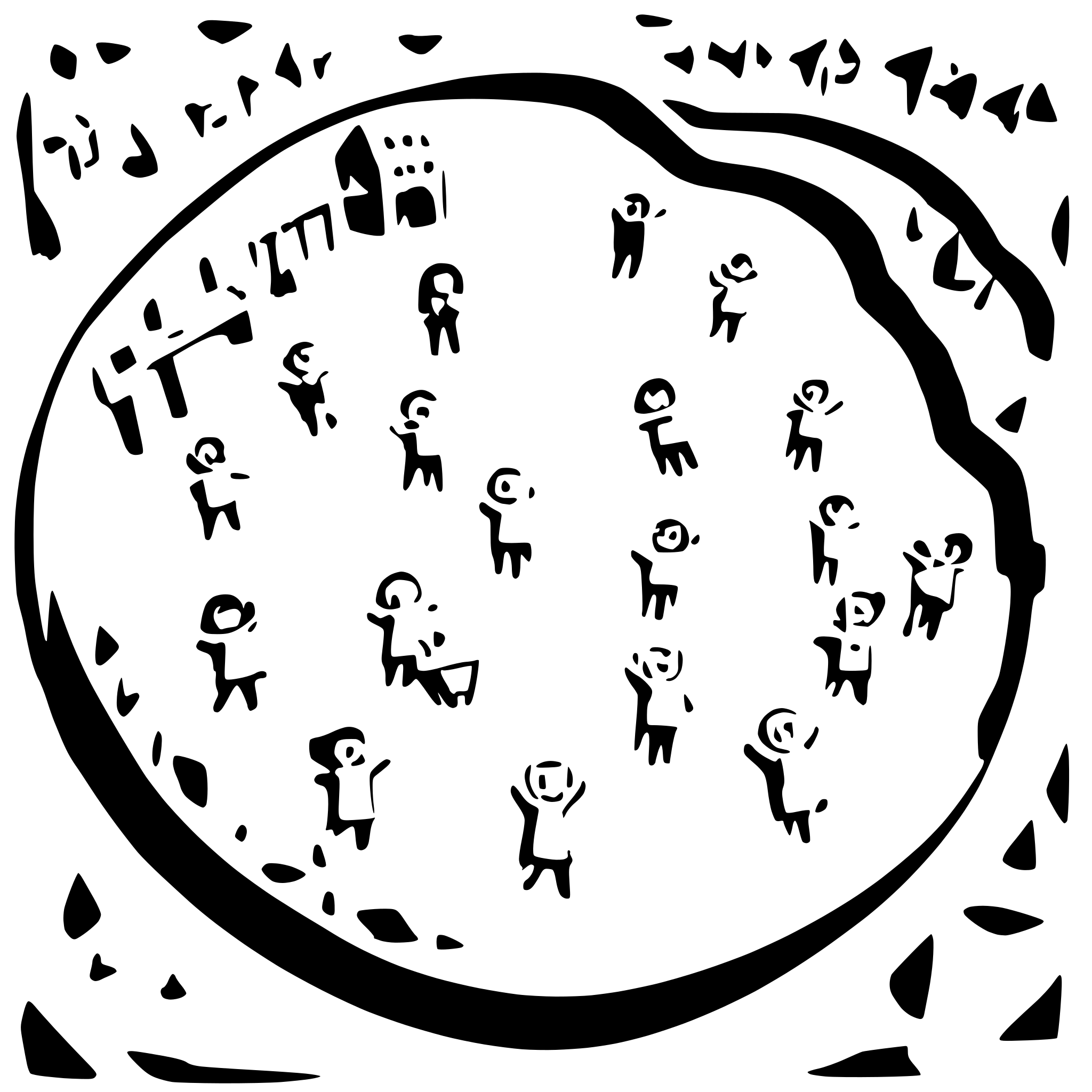 AI-generated SVG of a many children with smiling face paying on the playground