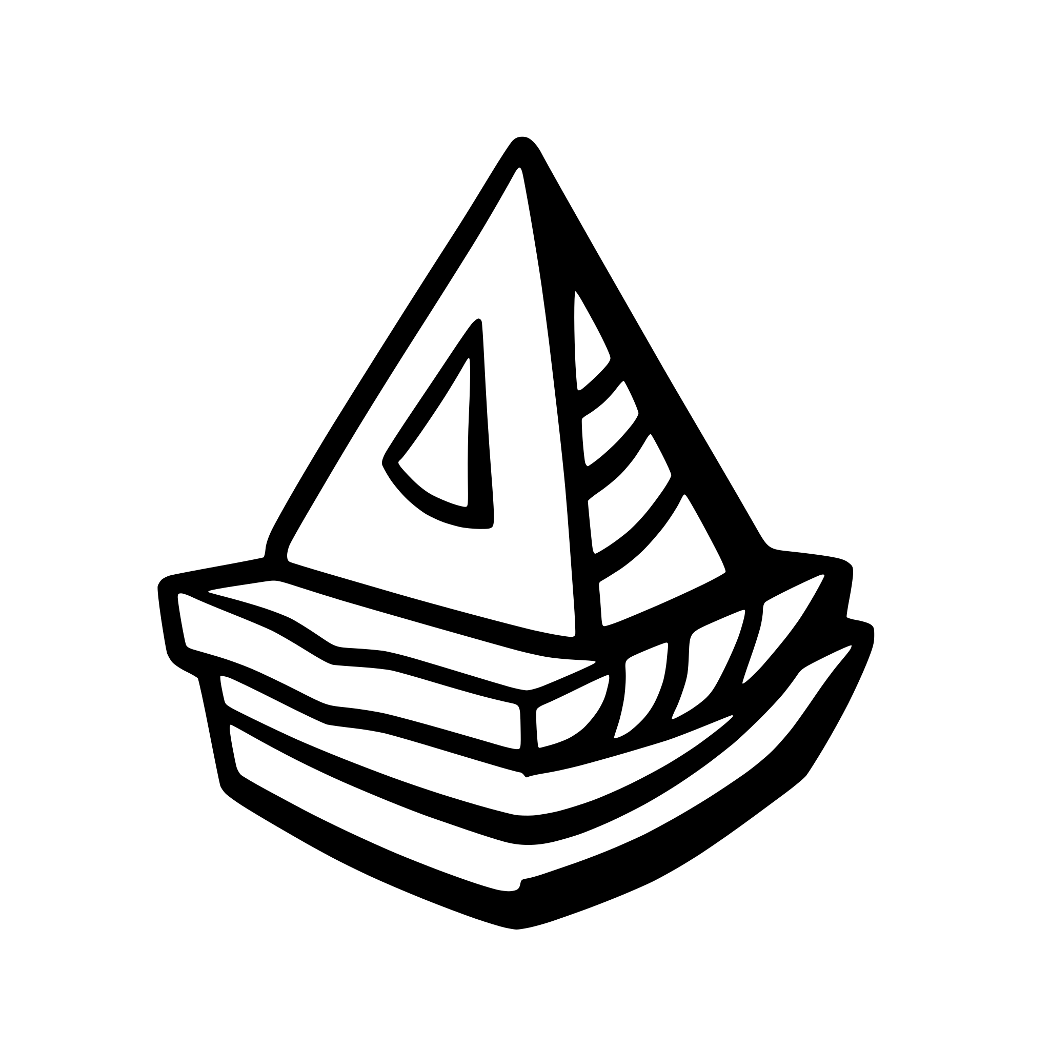 AI-generated SVG of a eye inside triangle, black and white, money