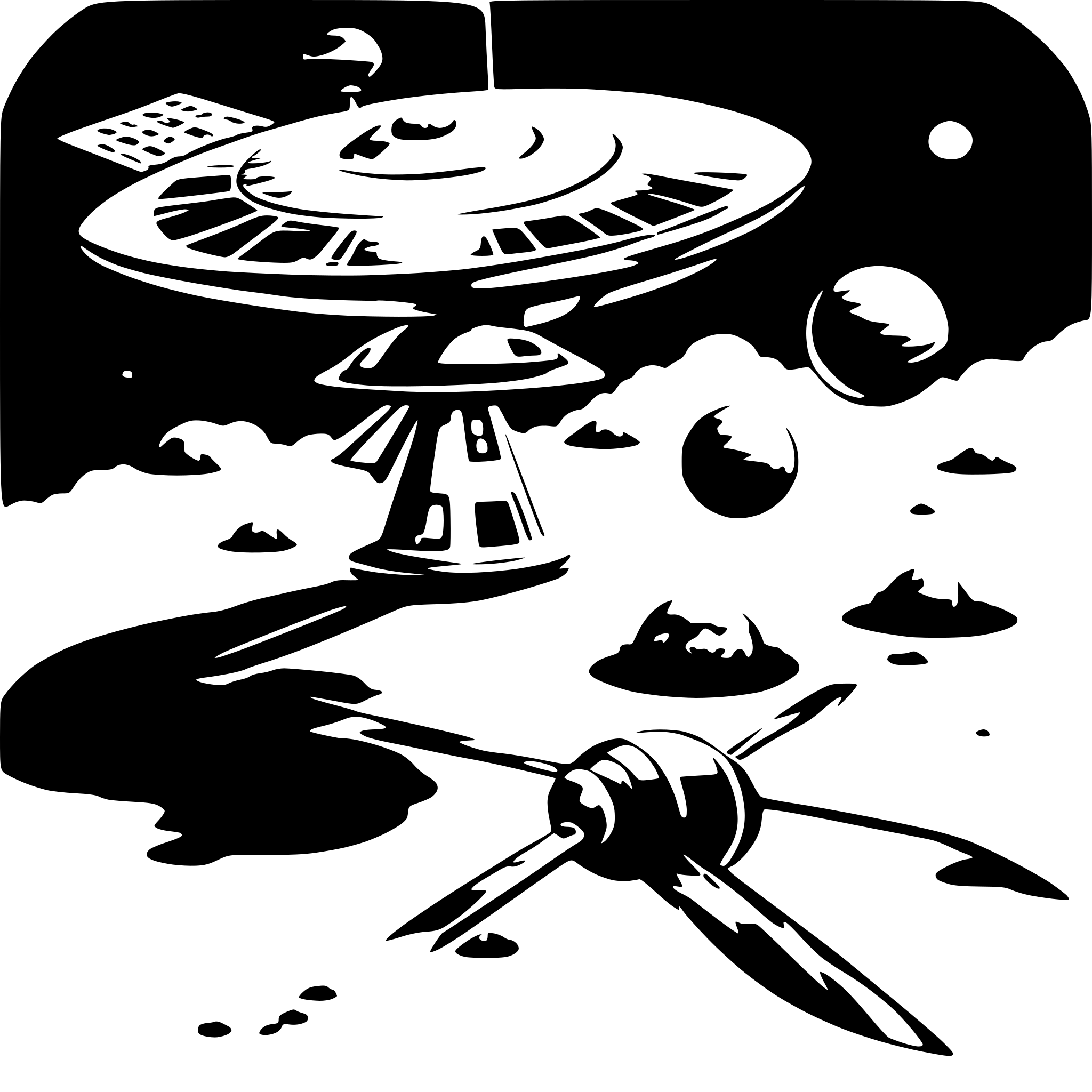 AI-generated SVG of 'a satellite around a planete'