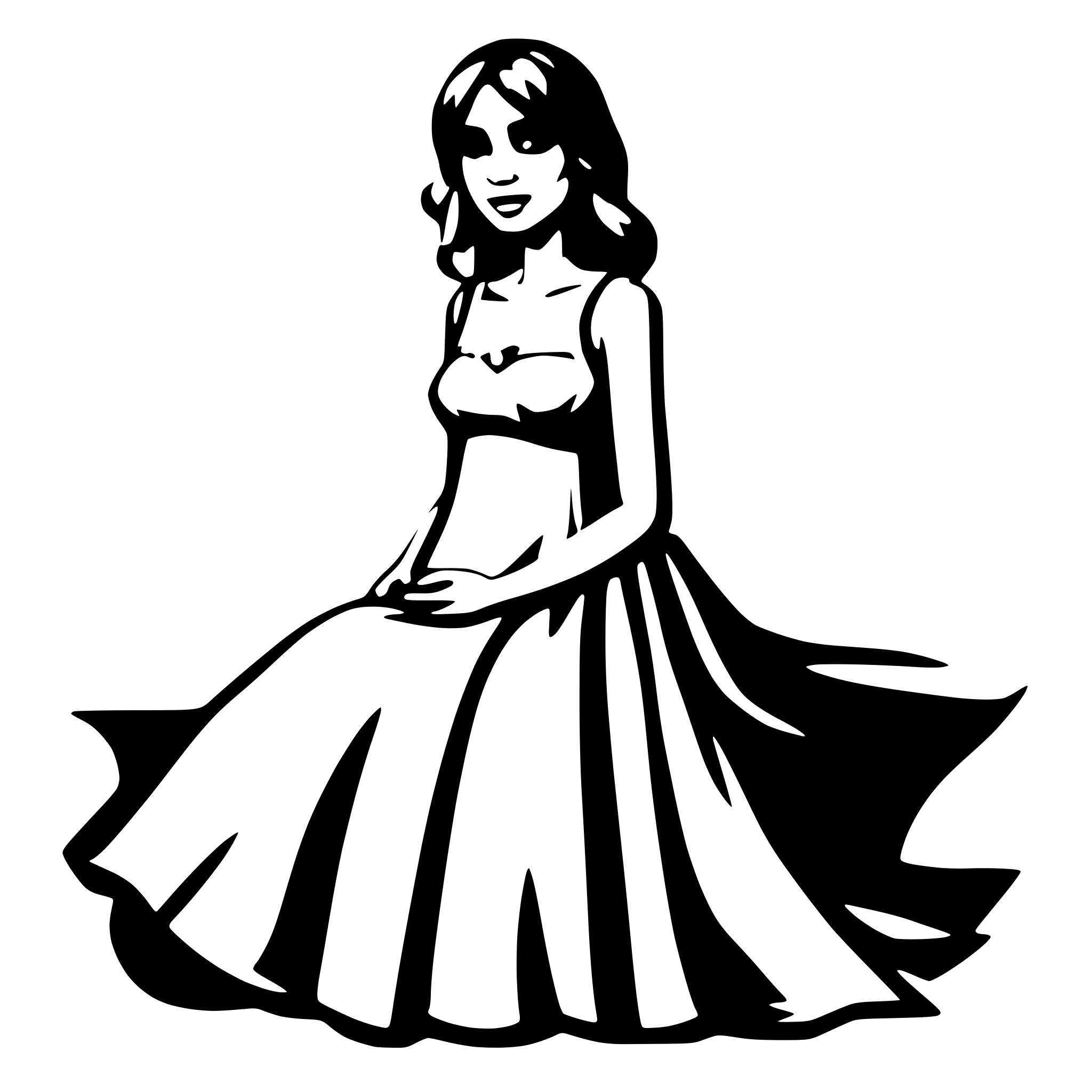 AI-generated SVG of 'pregnant girl in dress'