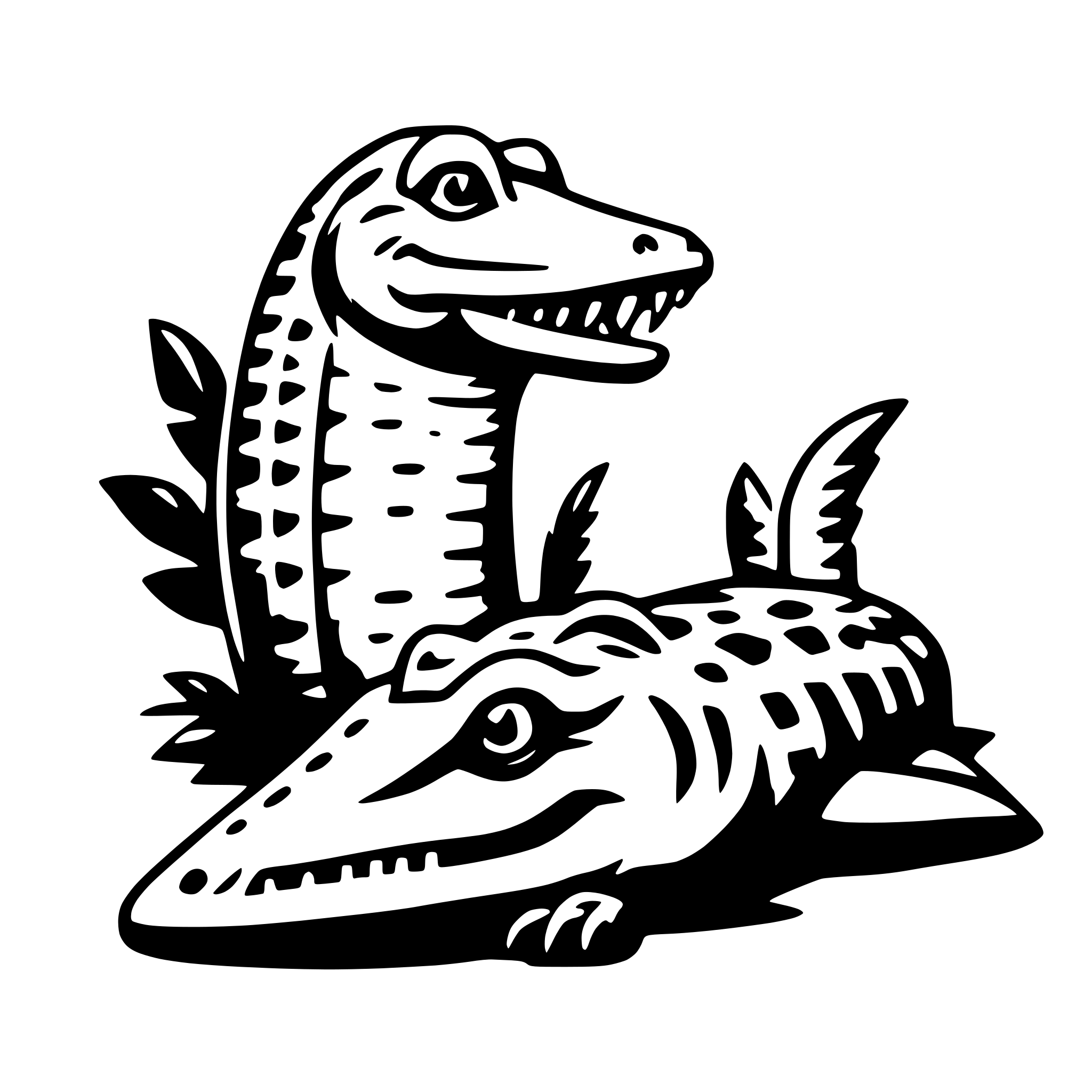 AI-generated SVG of a crocodile and bird