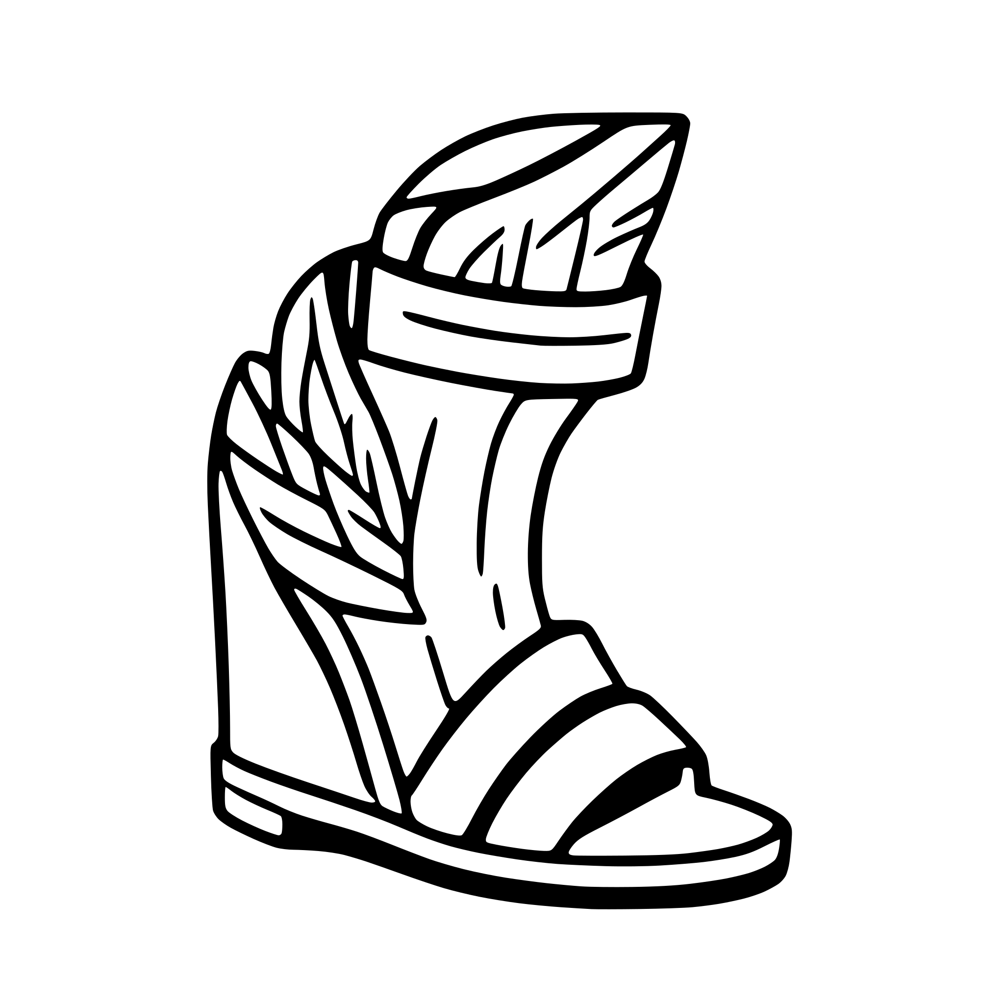 AI-generated SVG of a Side profile of Hermes' Winged Sandal