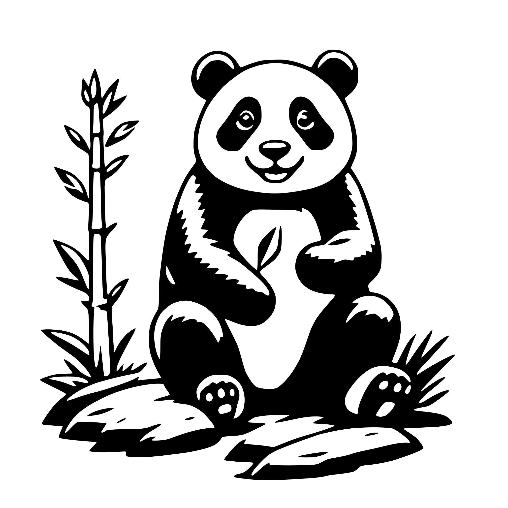 AI-generated SVG of 'panda with bamboo'