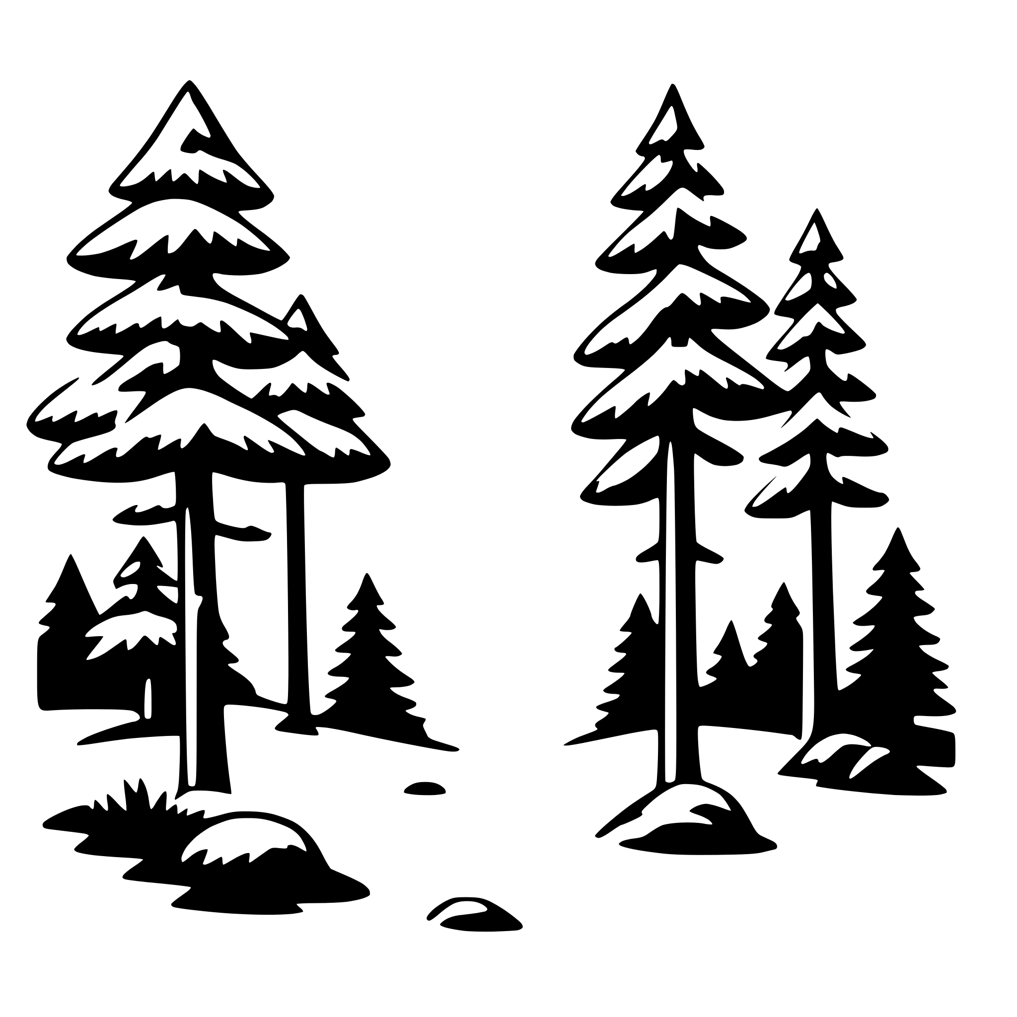 AI-generated SVG of a snowy forest