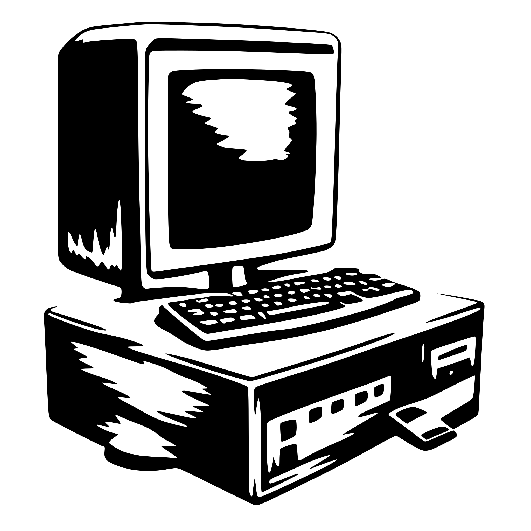 AI-generated SVG of 'Burned computer'