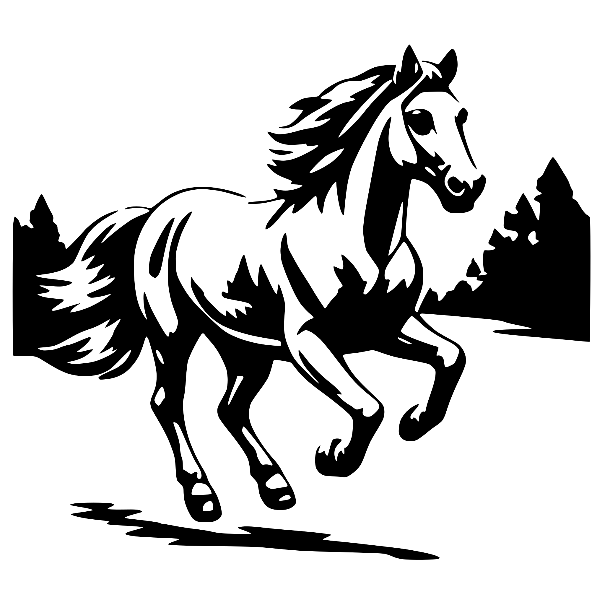 AI-generated SVG of 'horse running'