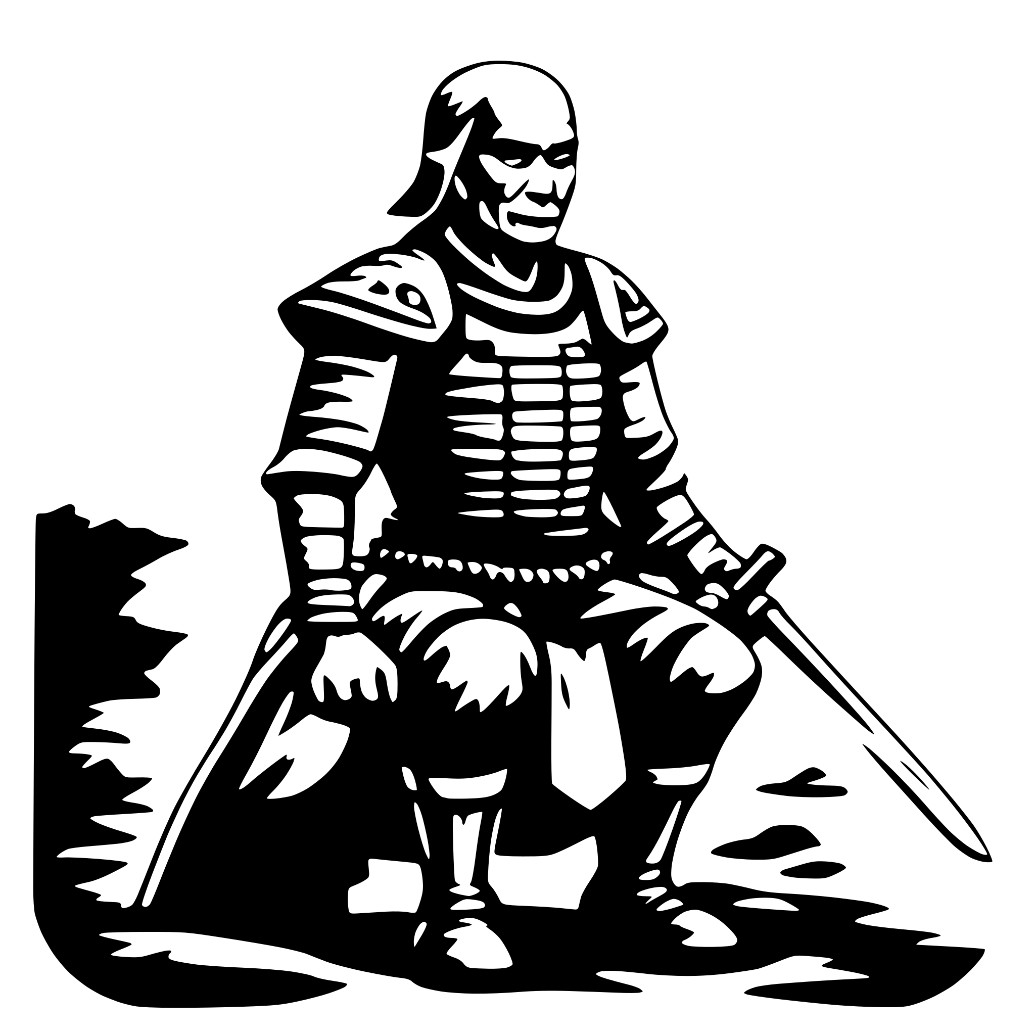 AI-generated SVG of a old samurai