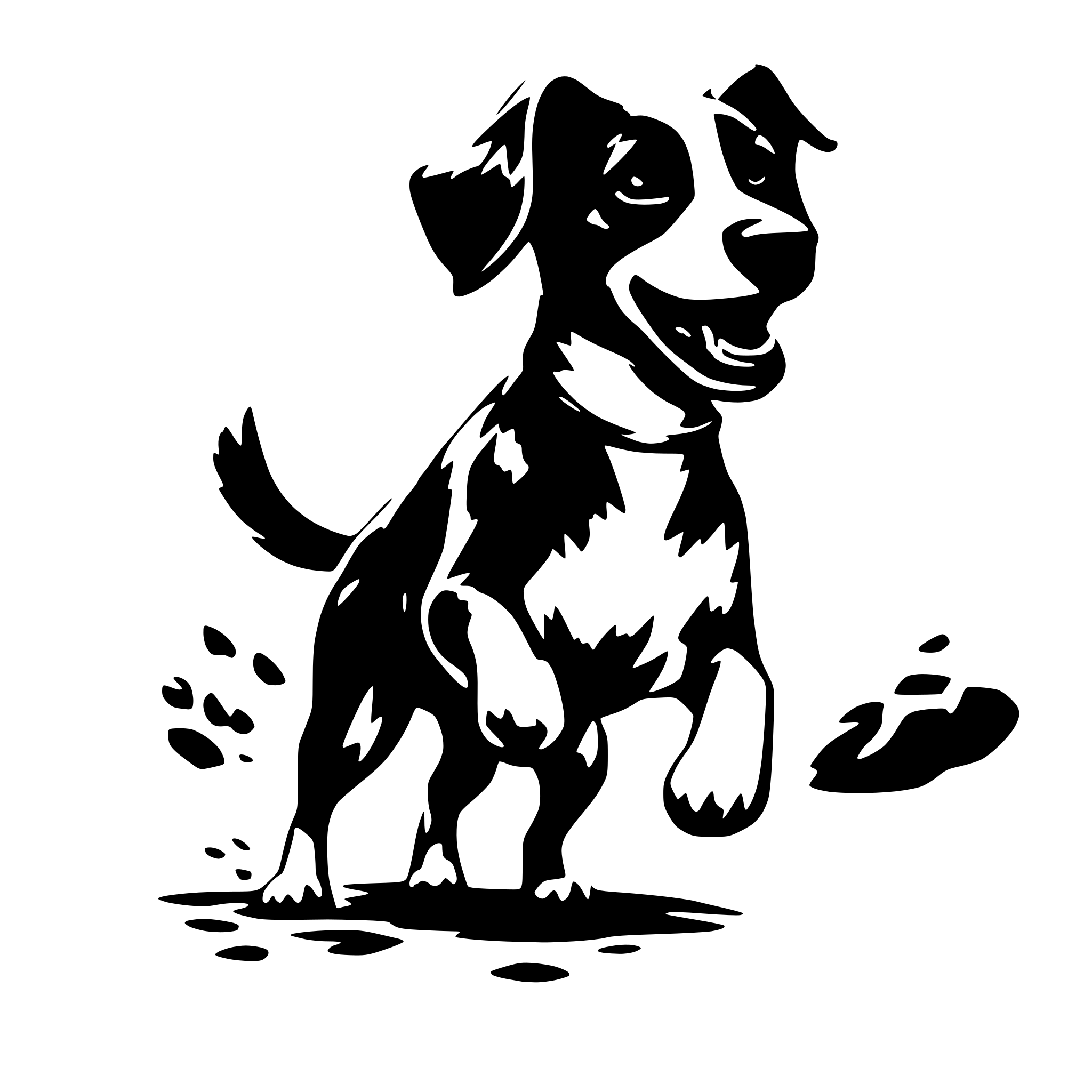 AI-generated SVG of 'dog jump'