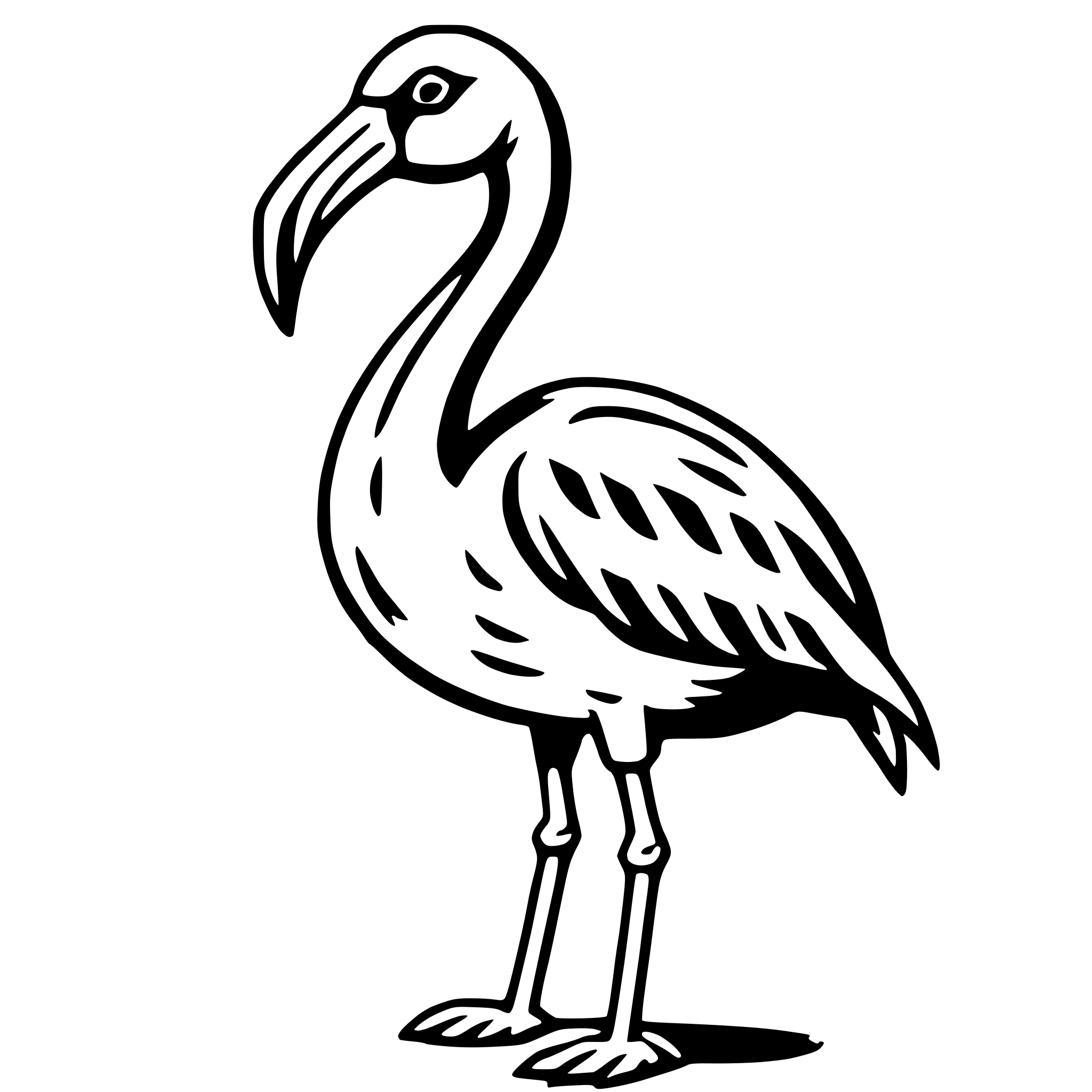 AI-generated SVG of 'flamingo'