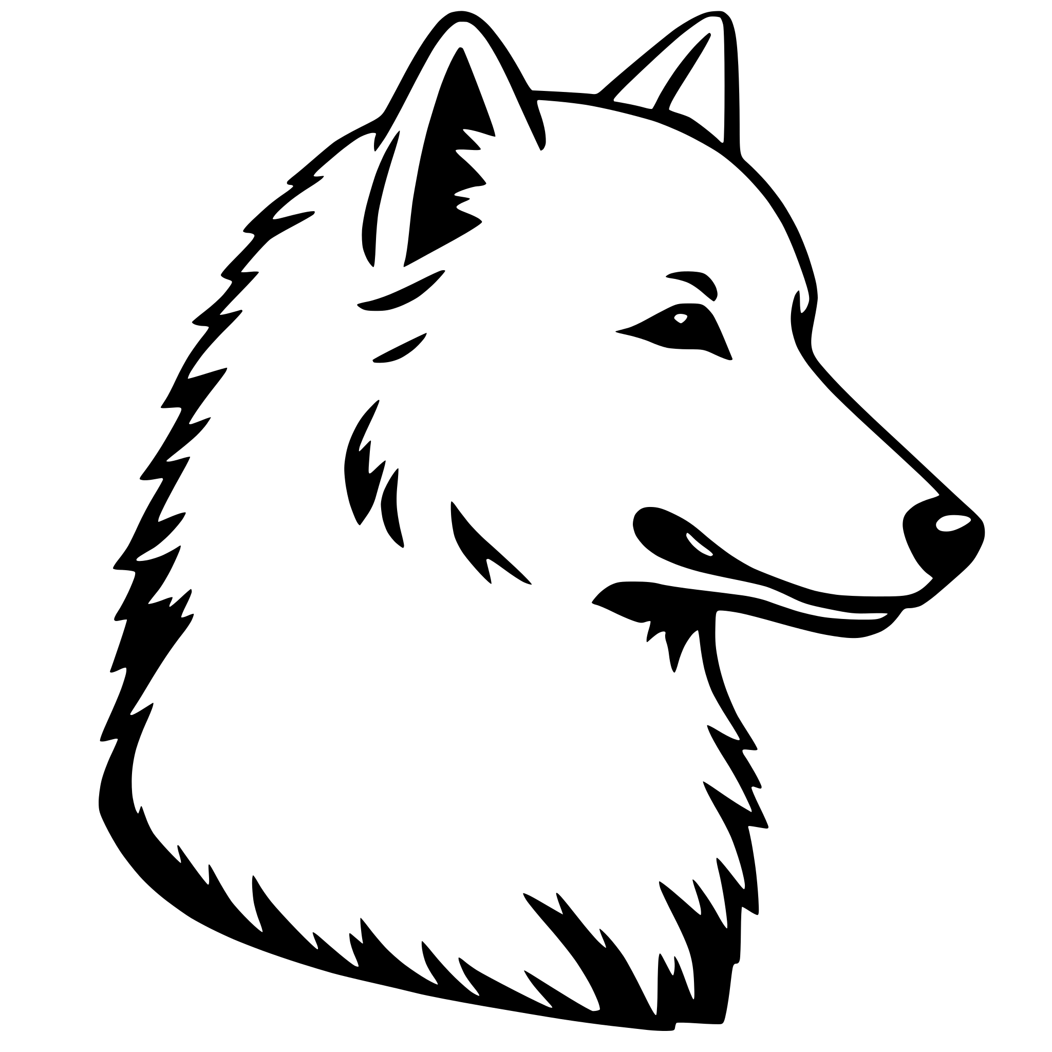 AI-generated SVG of 'samoyed dog sideprofile'