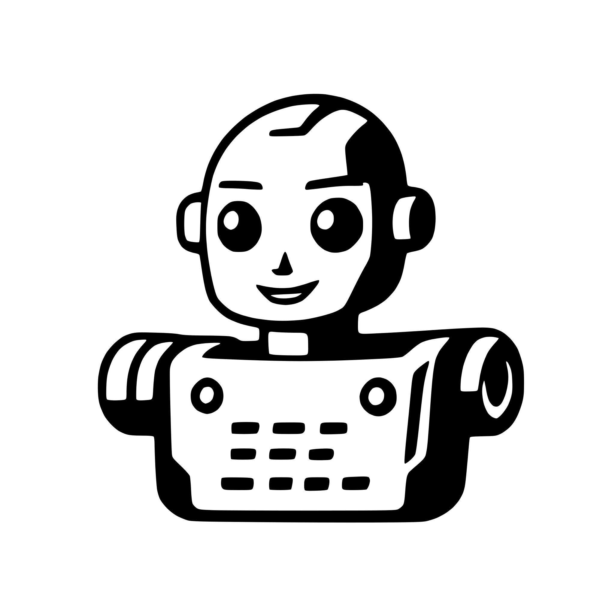AI-generated SVG of 'robot with digital eyes'