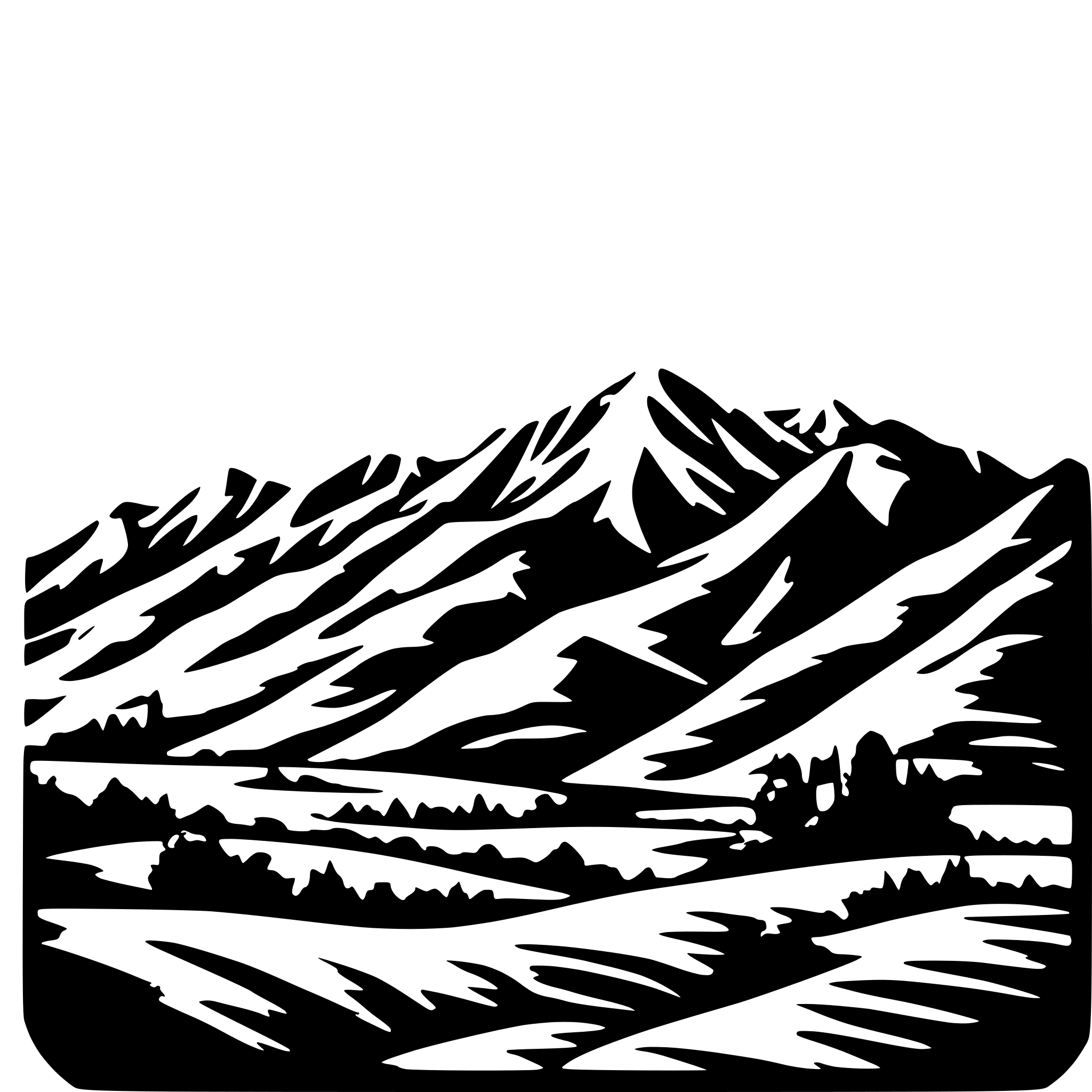 AI-generated SVG of 'Mendoza mountains with wind above.'