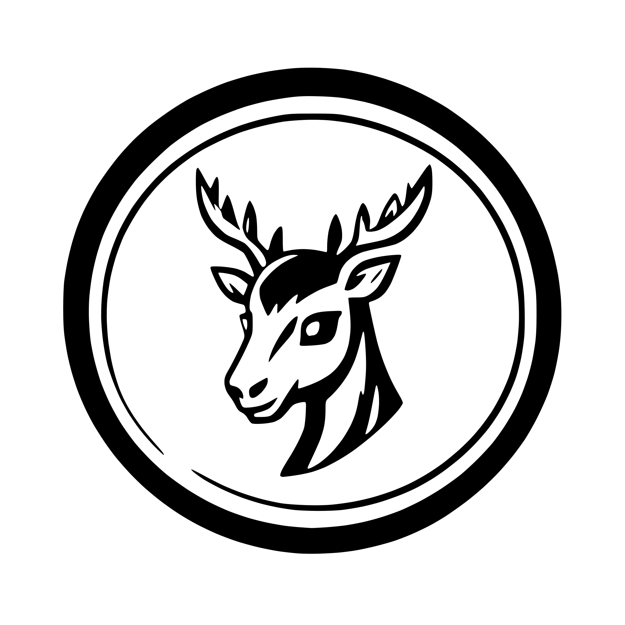 AI-generated SVG of 'blue bold kirin deer circular'