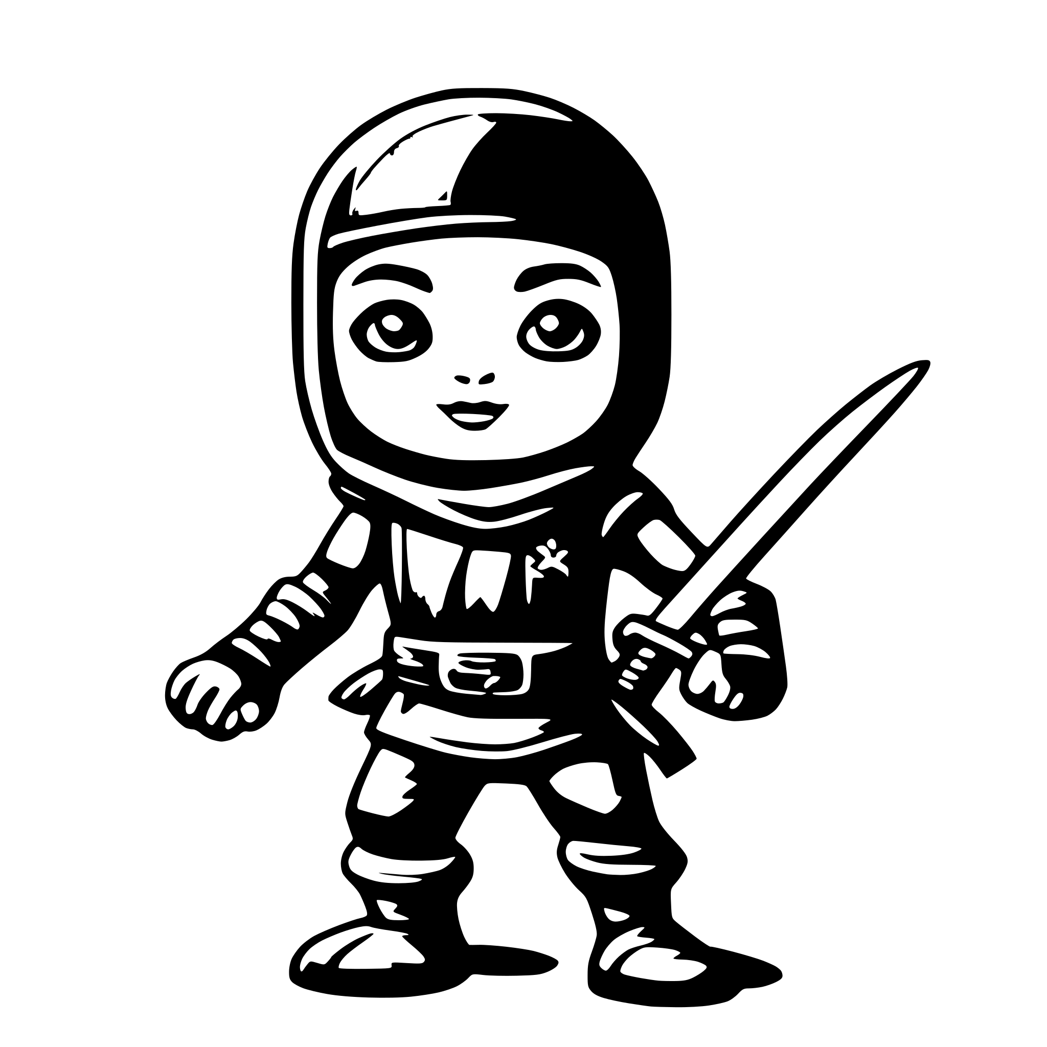 AI-generated SVG of a baby ninja