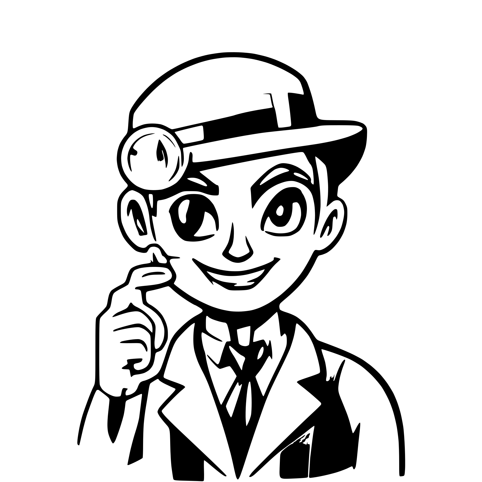 AI-generated SVG of a cartoon man wearing a monocle