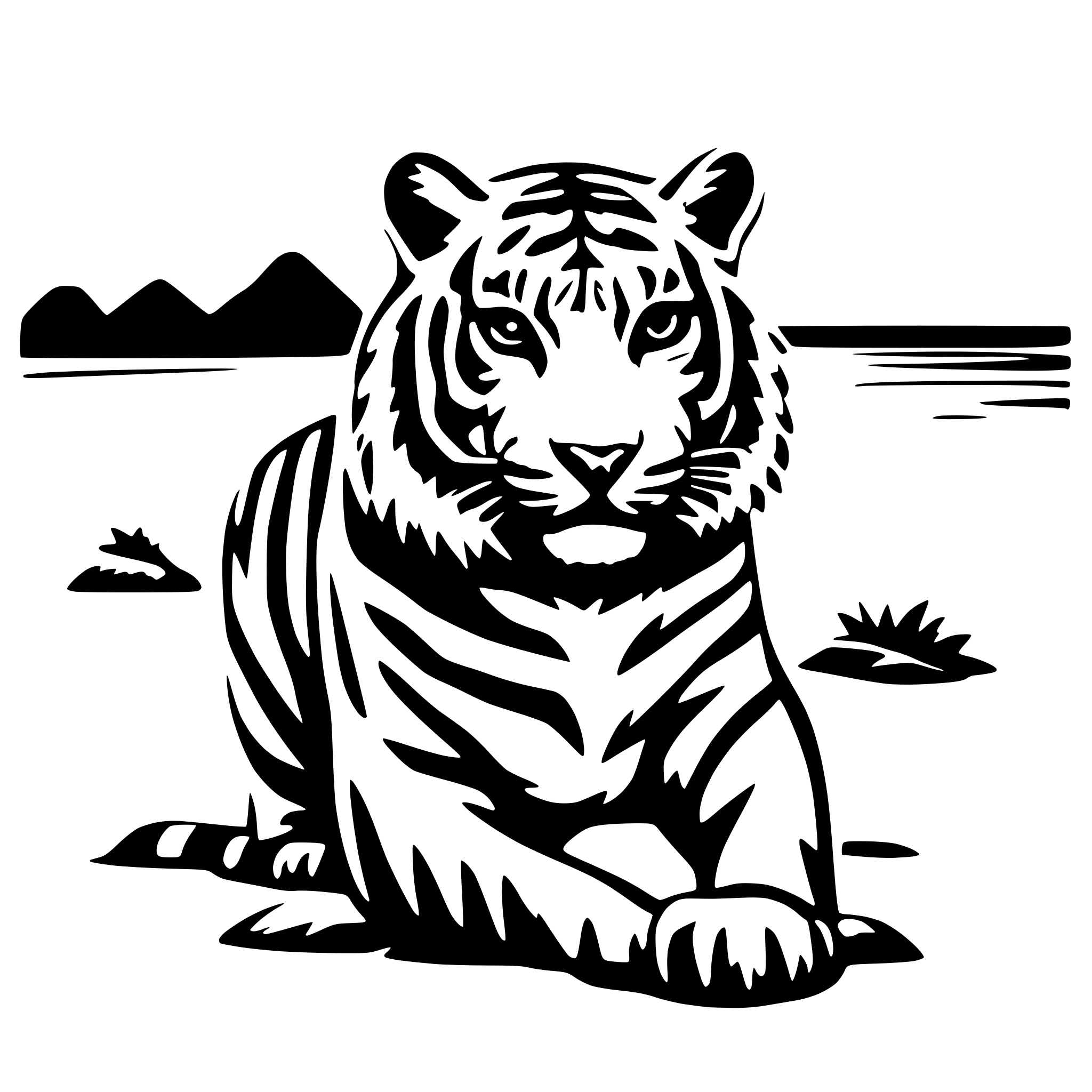 AI-generated SVG of 'tigre en la playa'