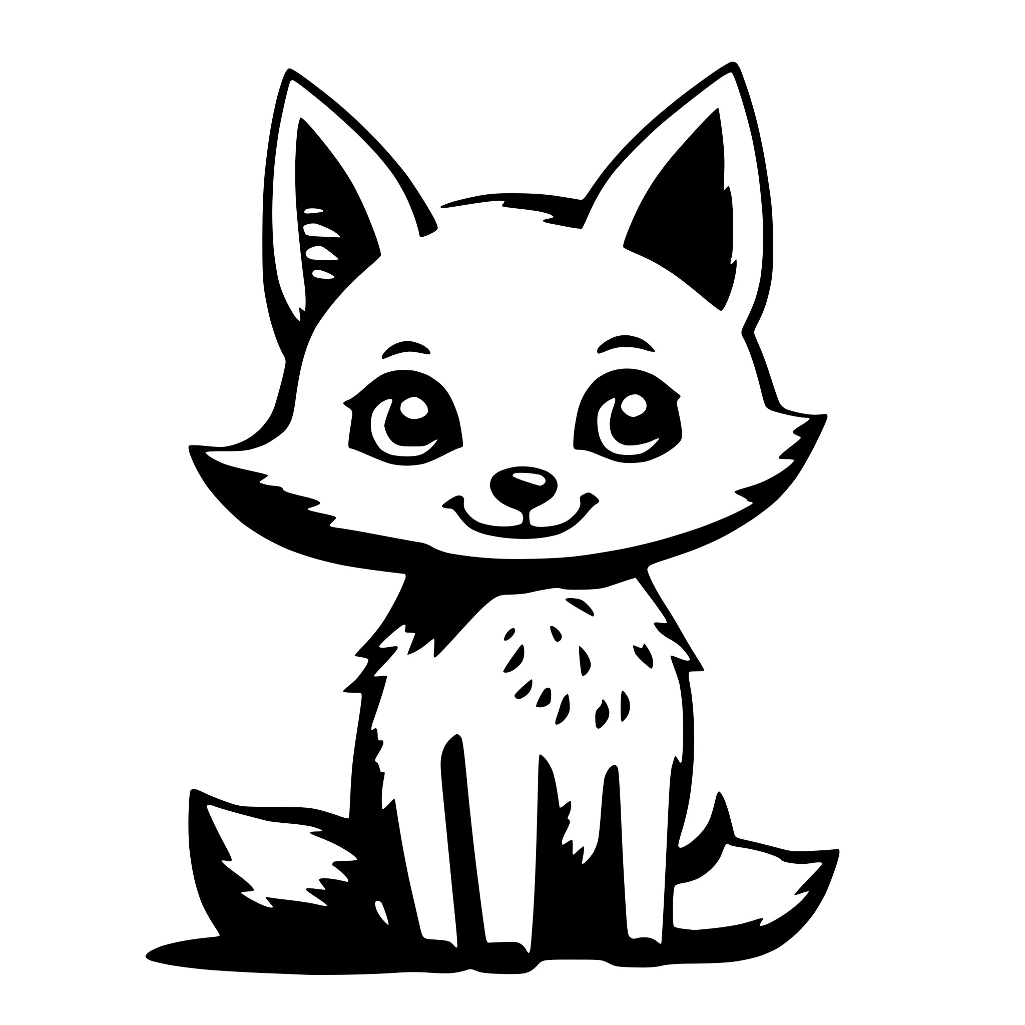 AI-generated SVG of 'silly fox in kawaii style'