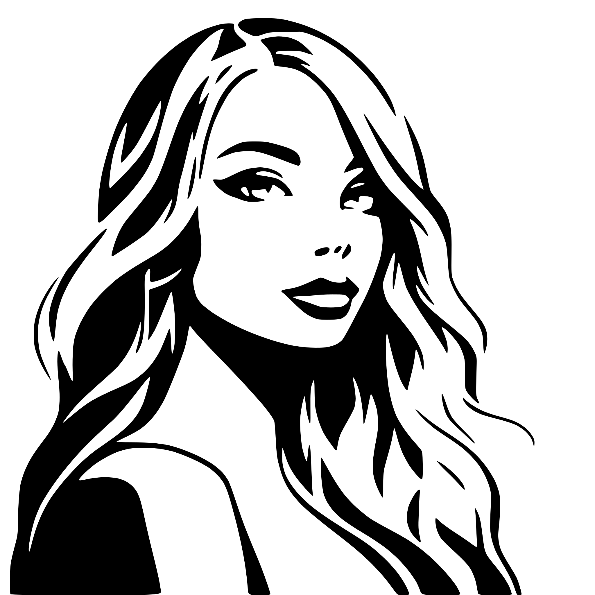 AI-generated SVG of a woman face, side view, sharp, kiss from lips, closed eyes, long straight hair, seductive, sexy