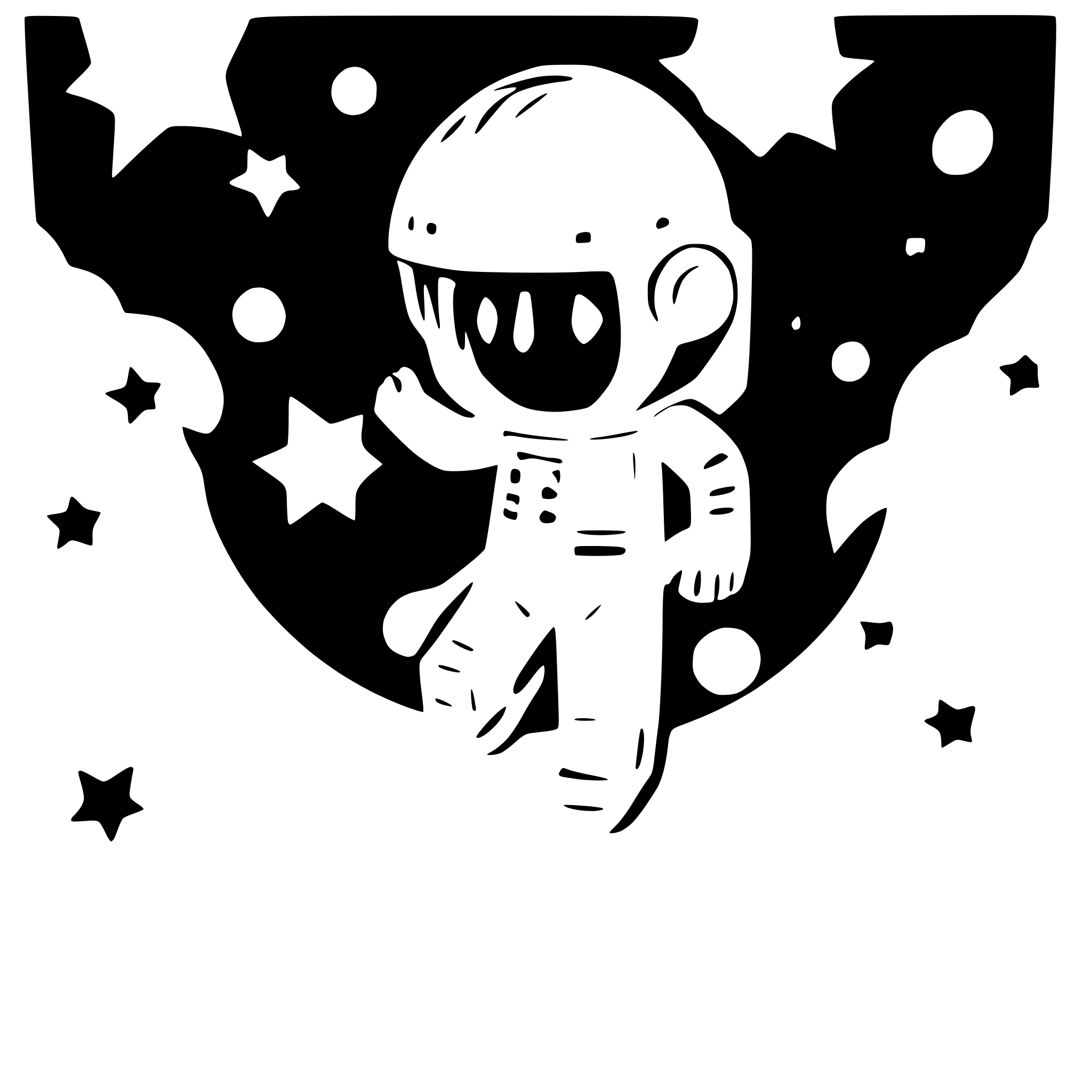AI-generated SVG of a astronaut floating between stars