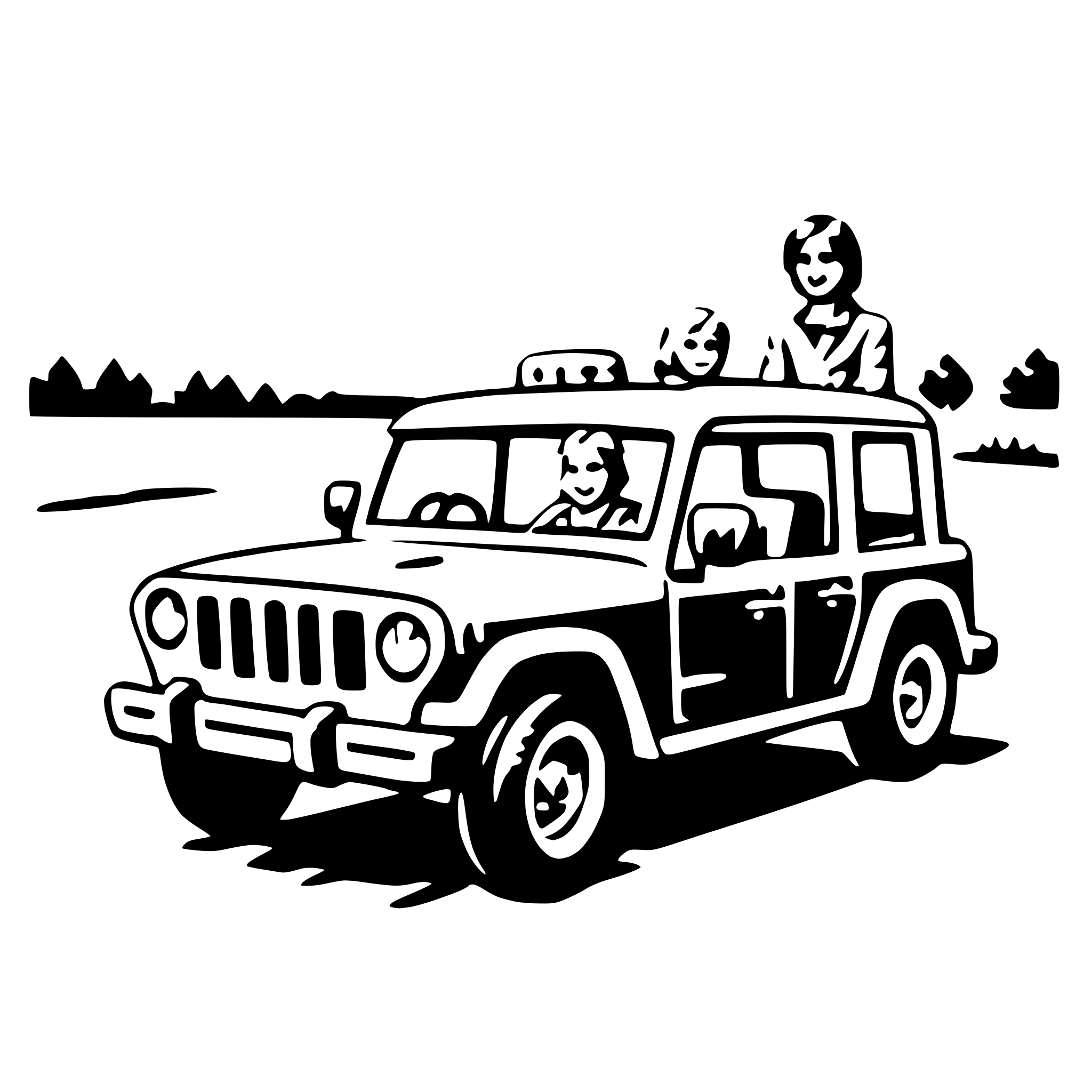 AI-generated SVG of a safari jeep ride