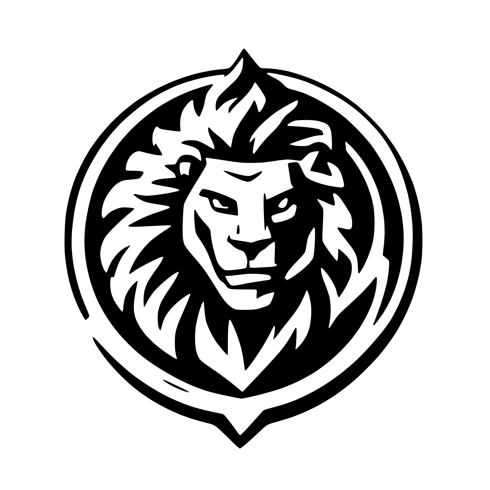 AI-generated SVG of 'A roaring lion, automobile themed logo. flames and pace'