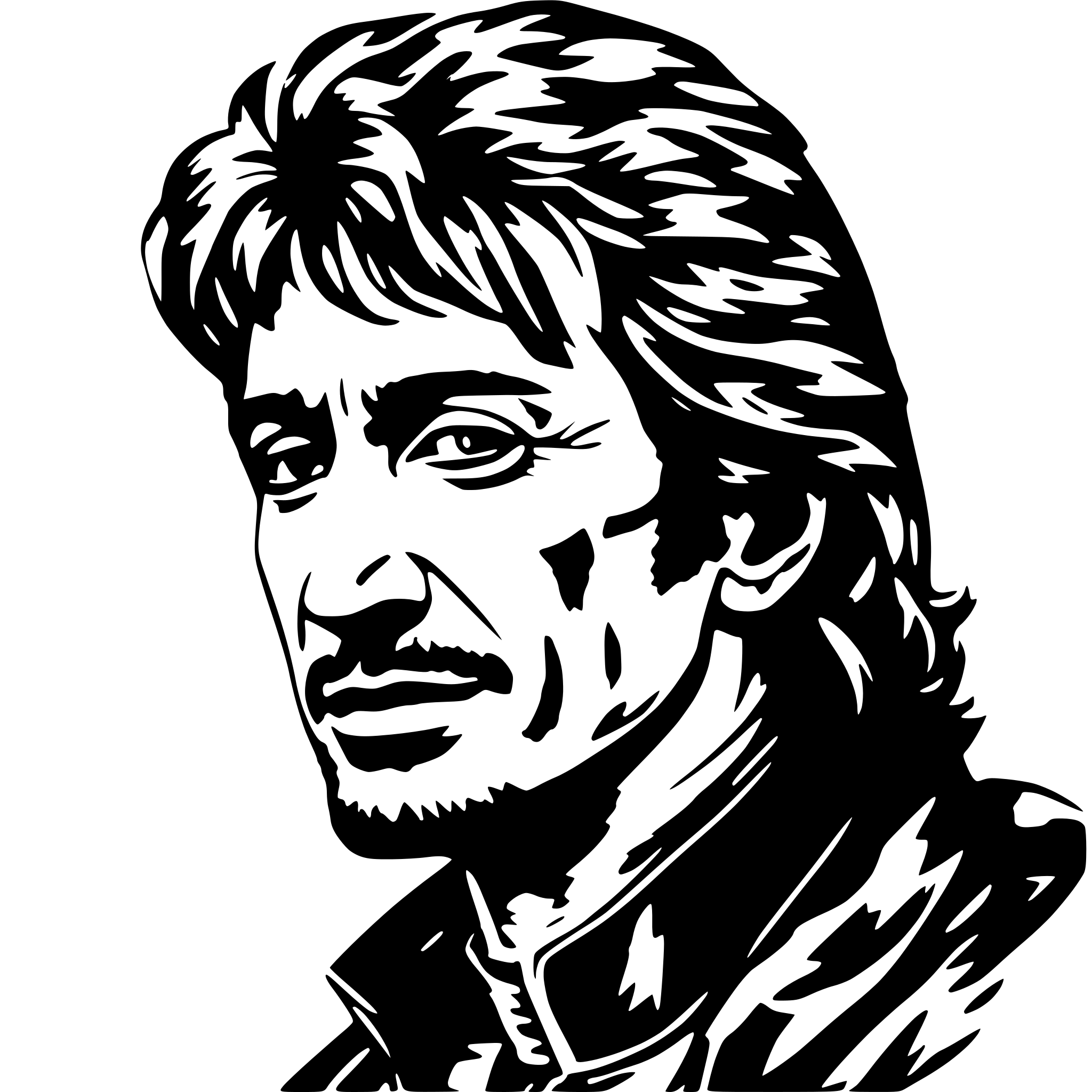 AI-generated SVG of a Johnny Halliday