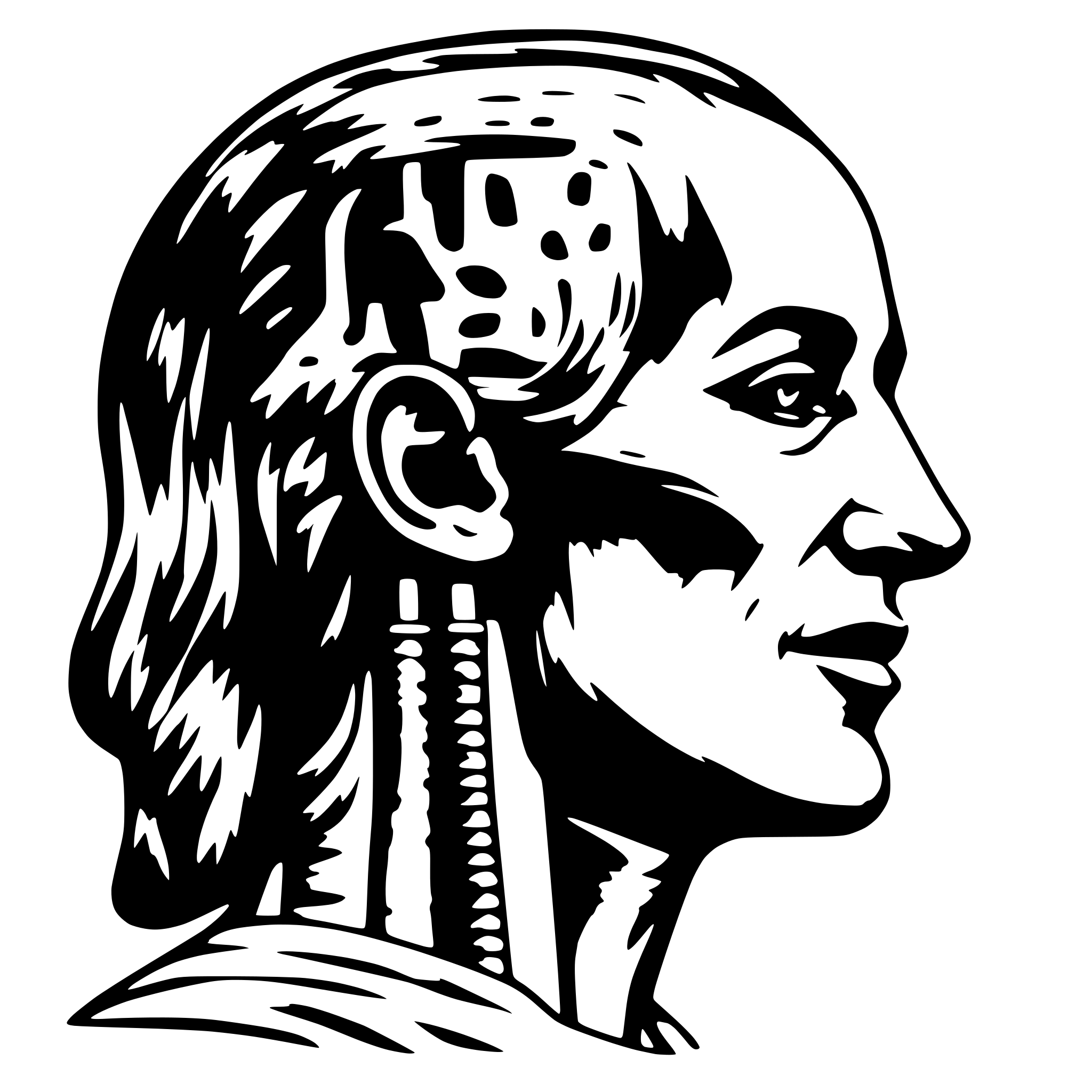 SVG for 'Sagittal section of the human head and neck, detailing the ...