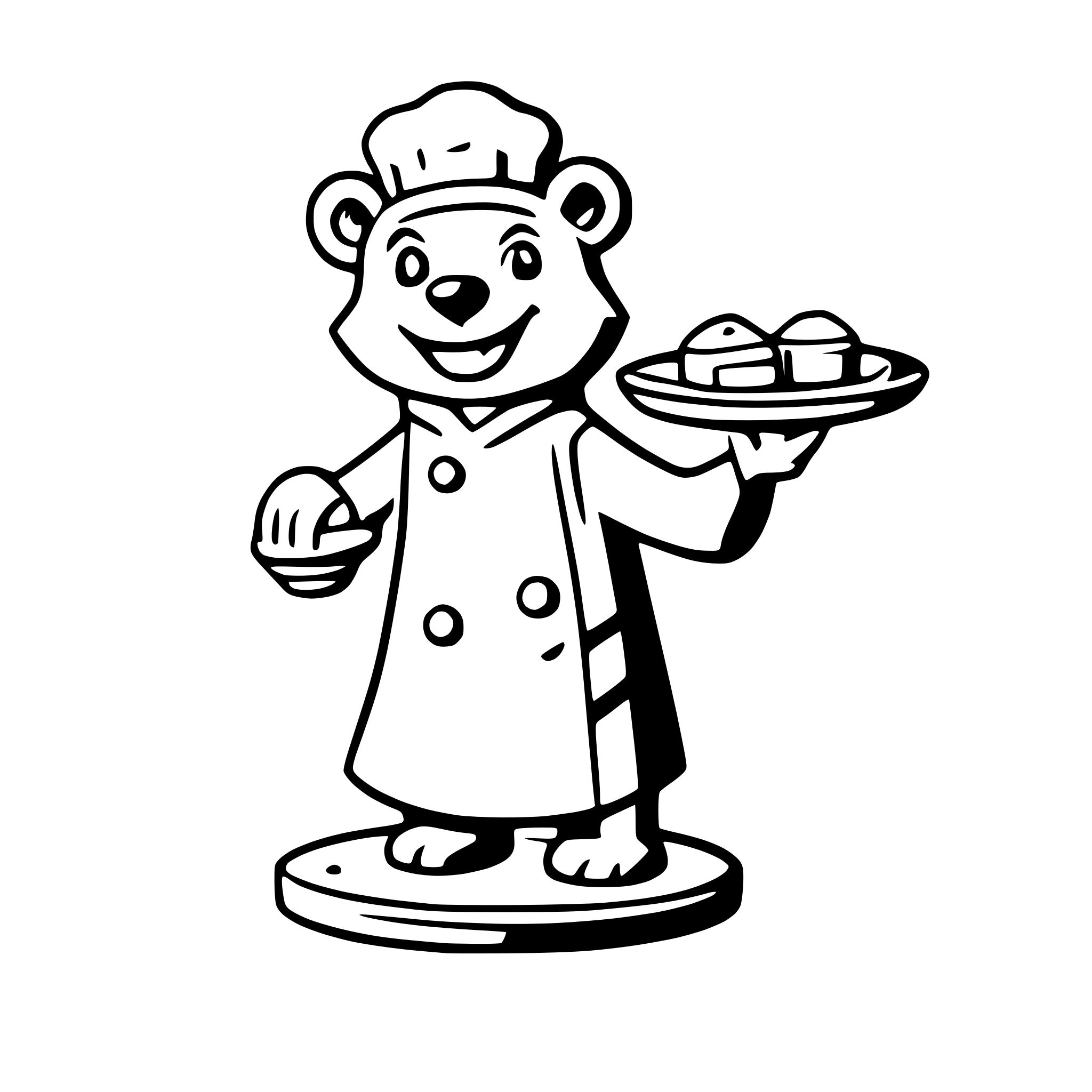 AI-generated SVG of 'a bear chef flipping pancakes'