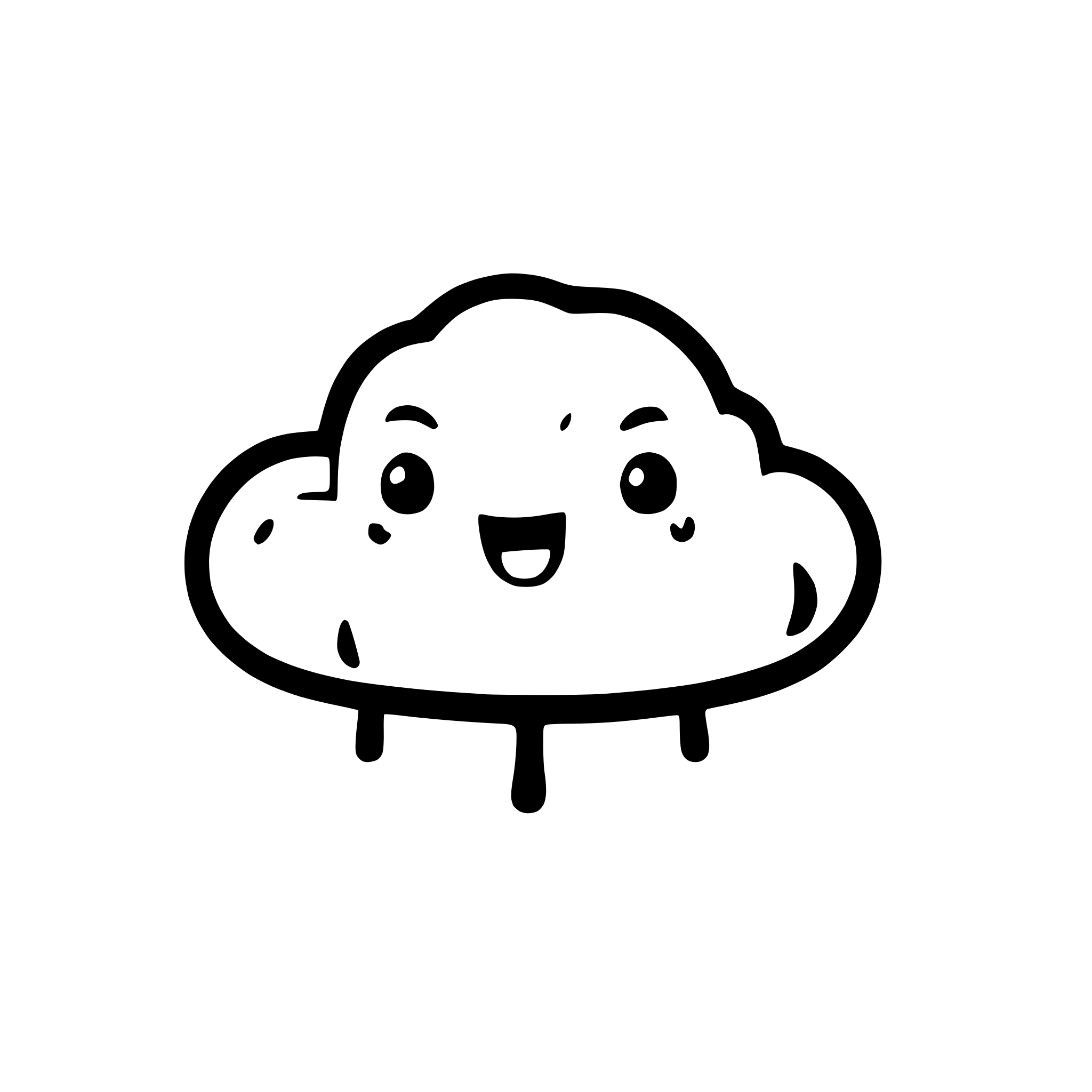 AI-generated SVG of a A kawaii creature that looks like a cloud or a blob, exciting positive vibes