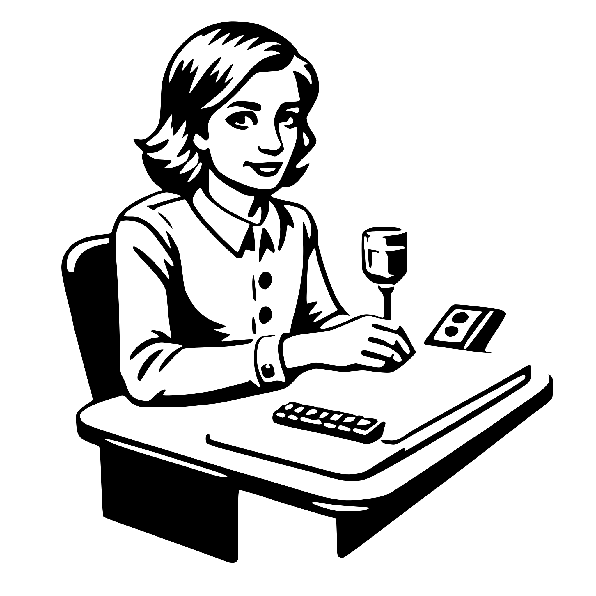 AI-generated SVG of a copywriter