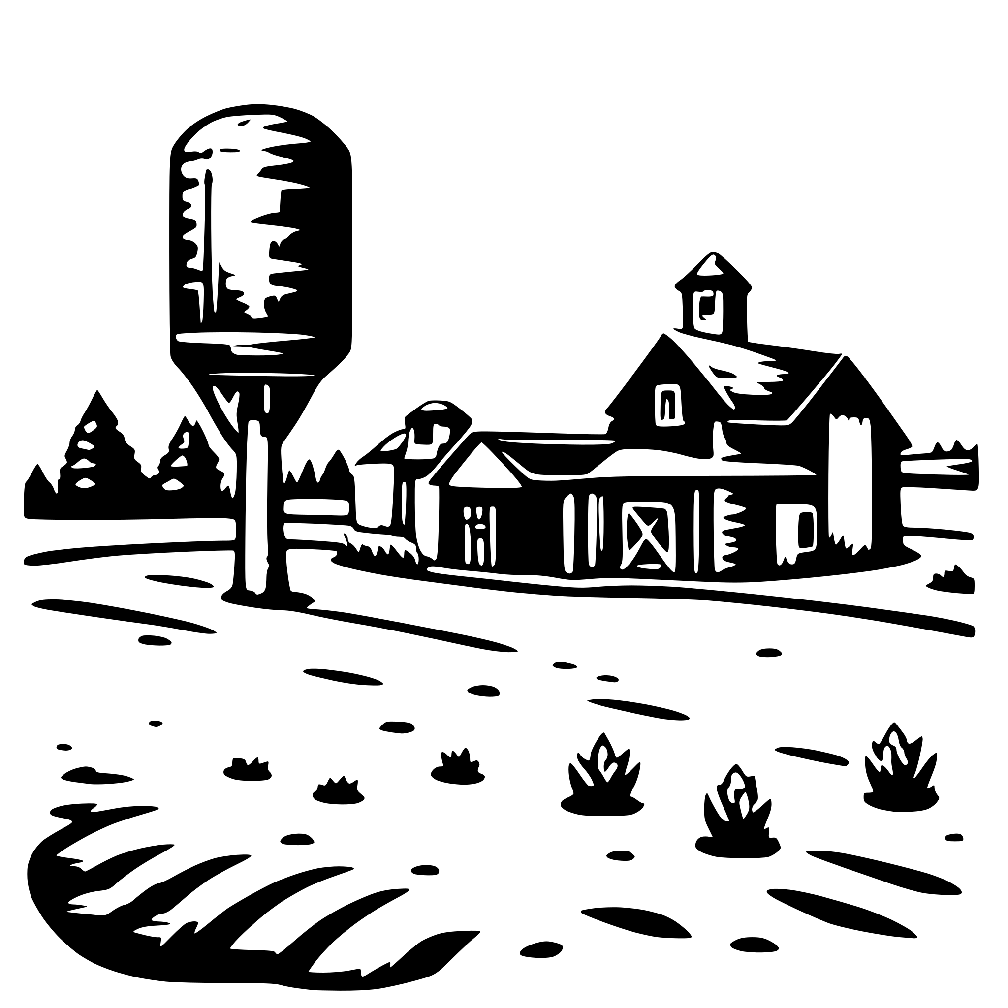 AI-generated SVG of 'A remote farm, cartoon style'