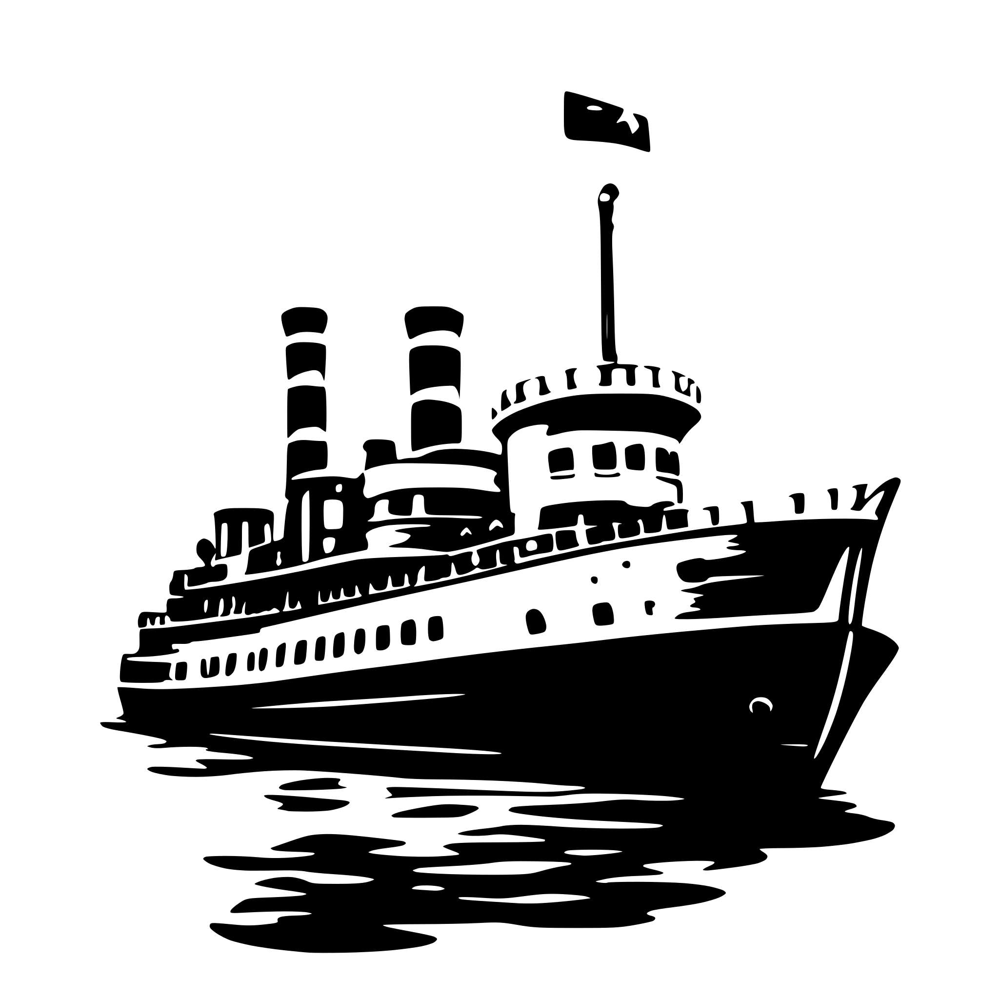 AI-generated SVG of a Old steam ship