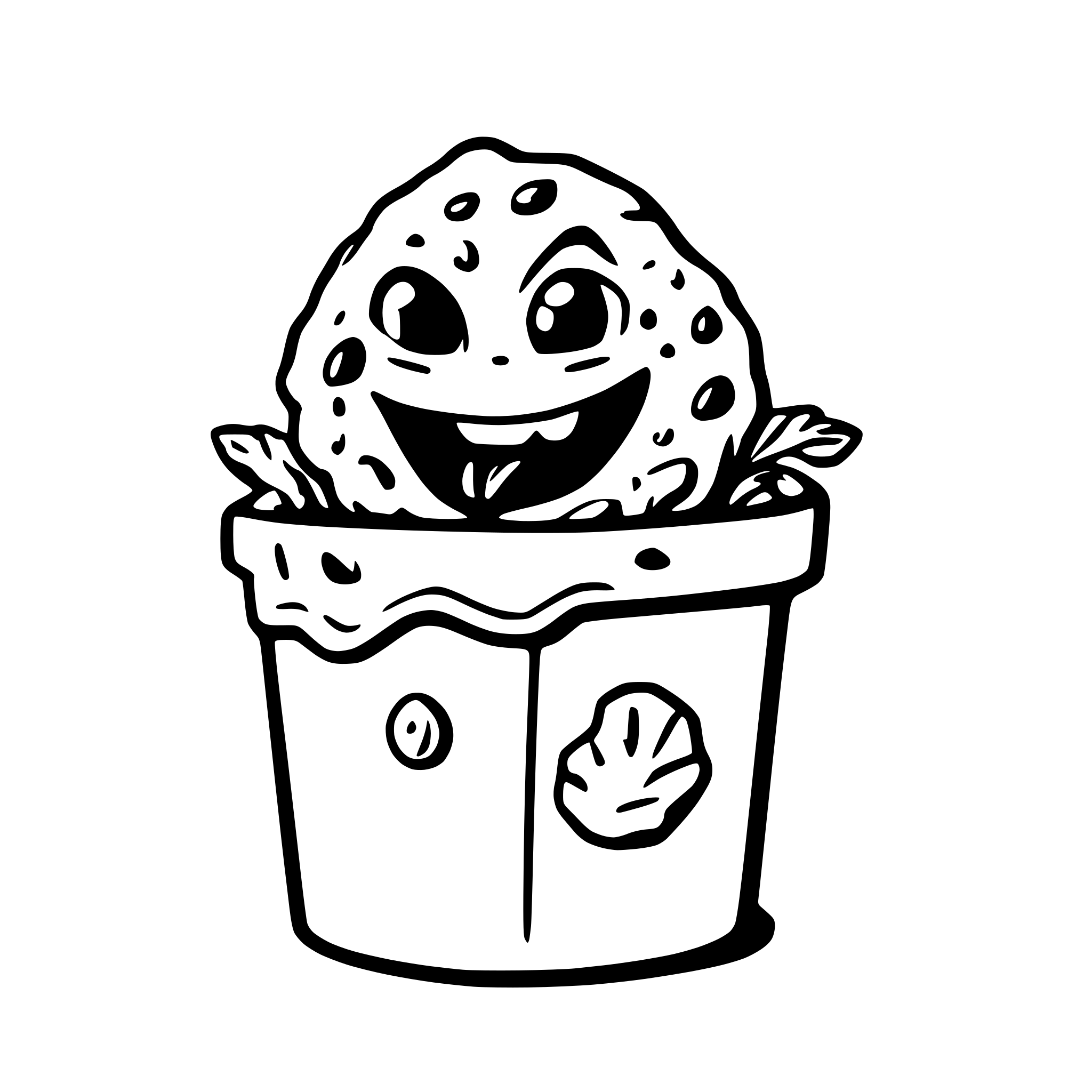 AI-generated SVG of a Cookie Monster from the garbage can