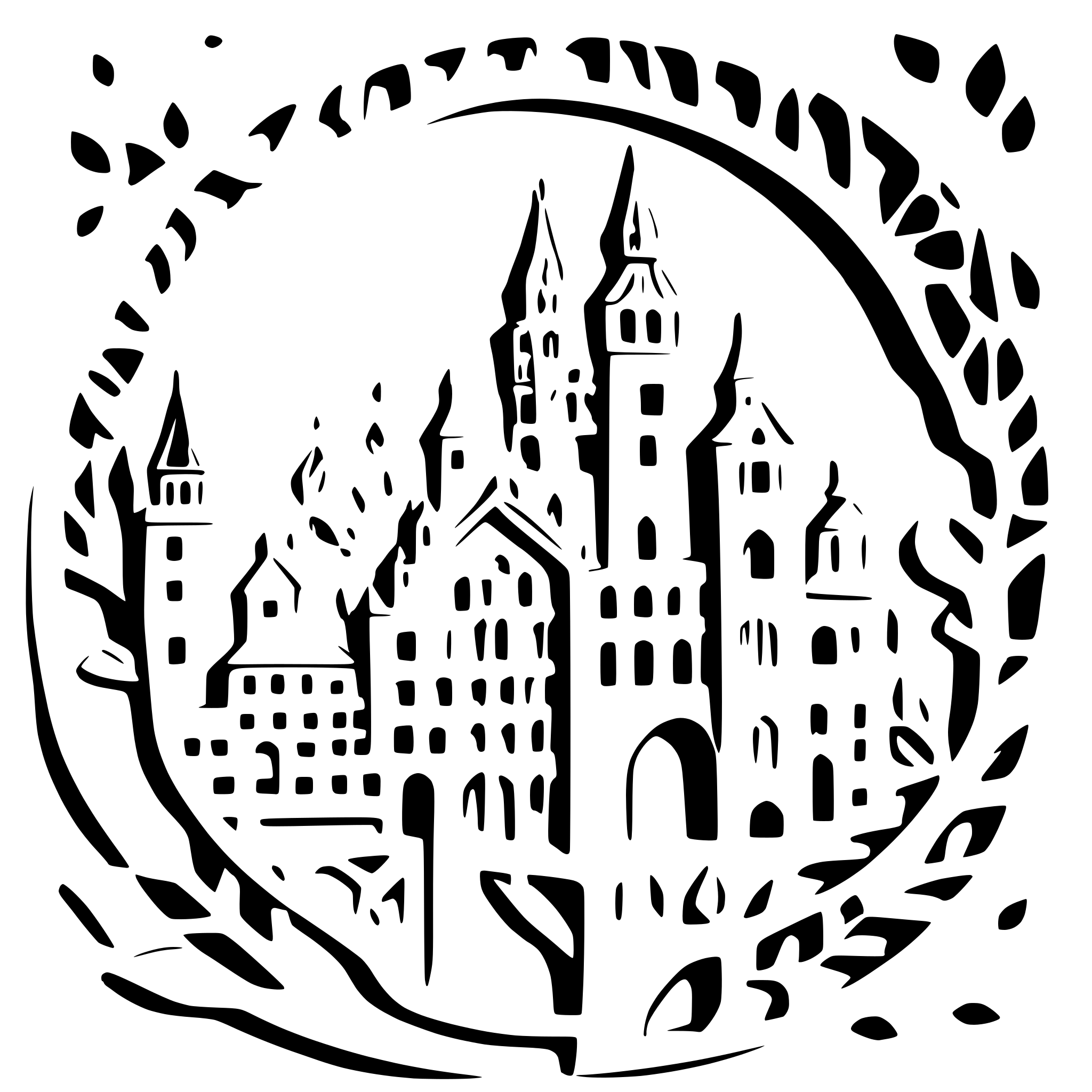 AI-generated SVG of a Poznań Town Hall