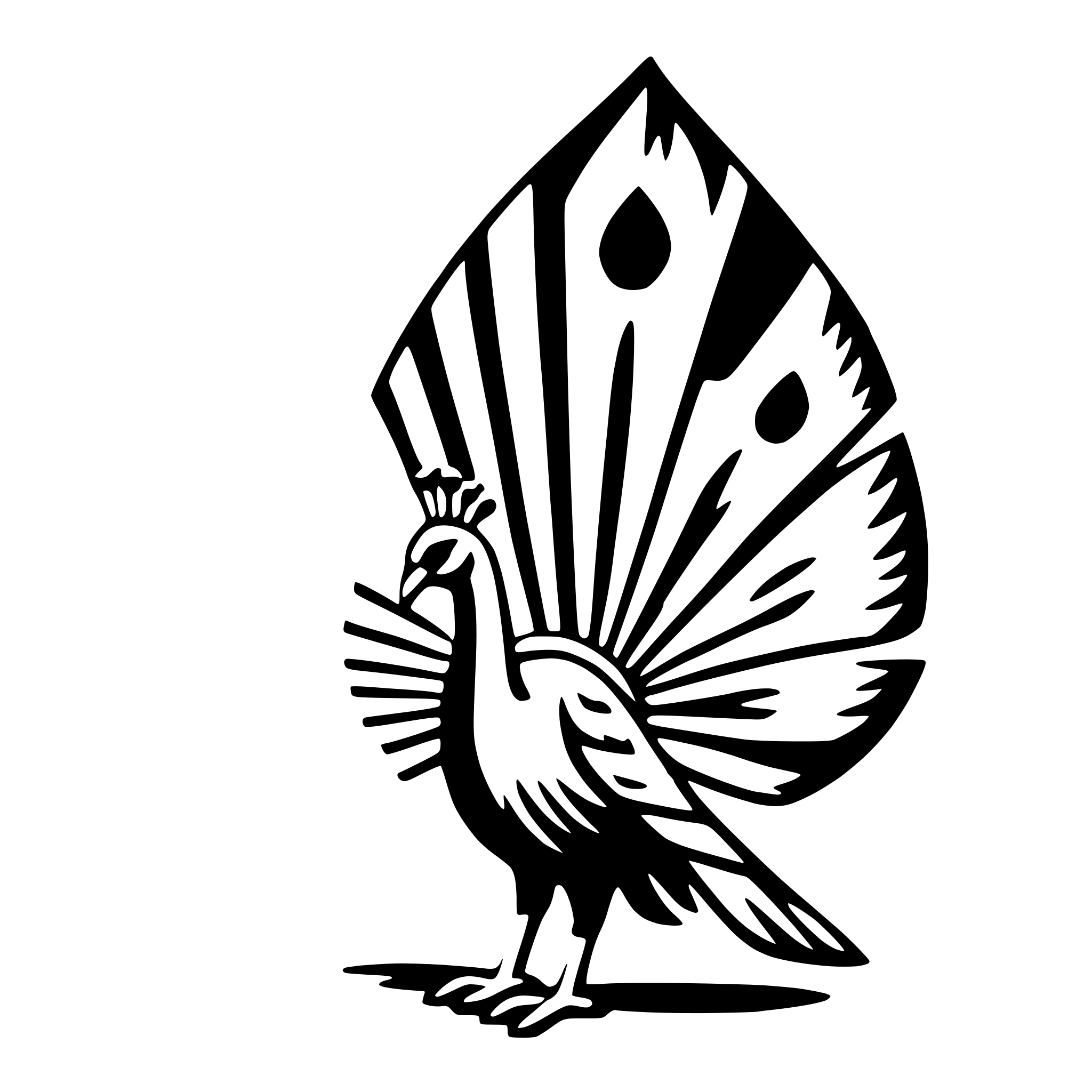 AI-generated SVG of 'peacock with fan'