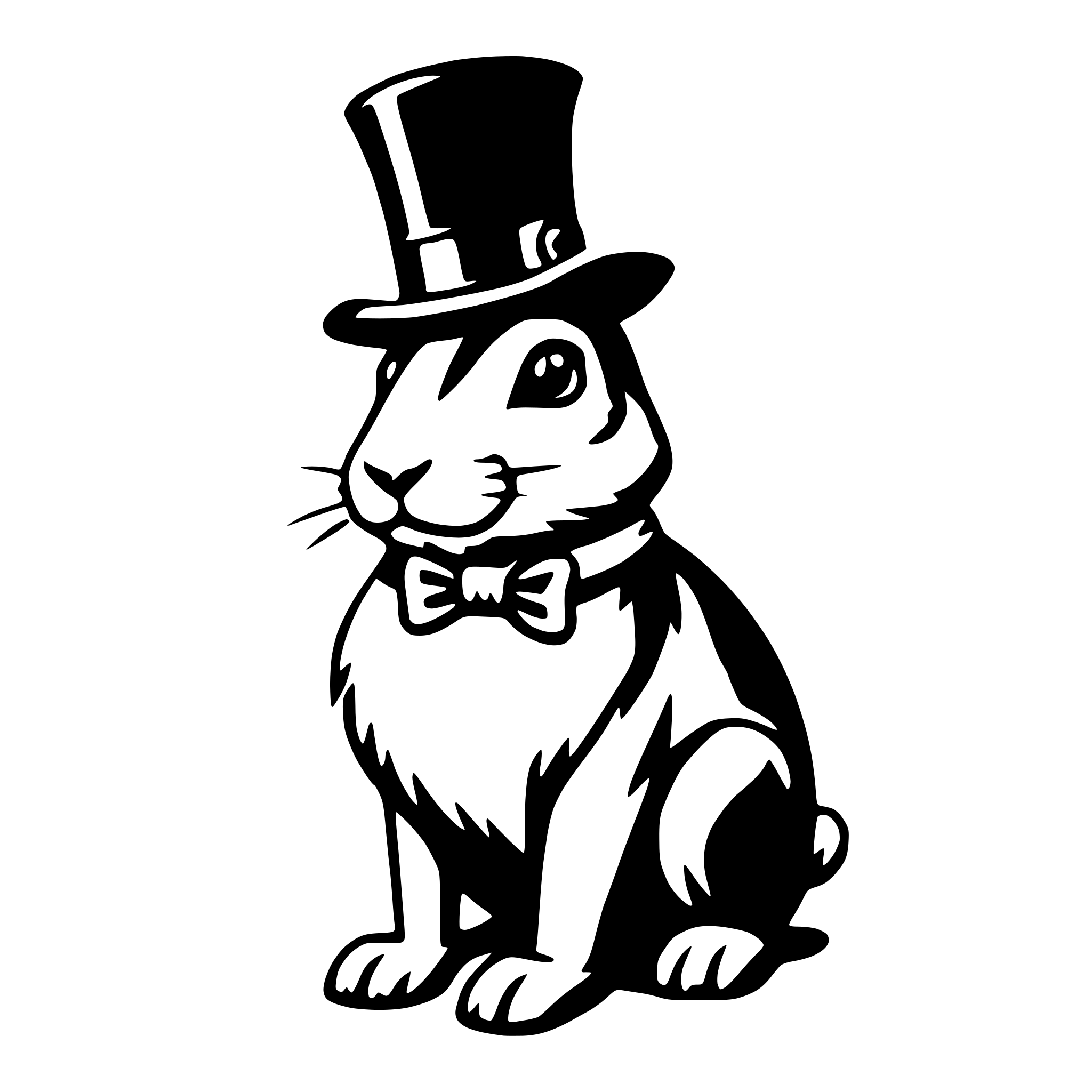 AI-generated SVG of 'rabbit with top hat'