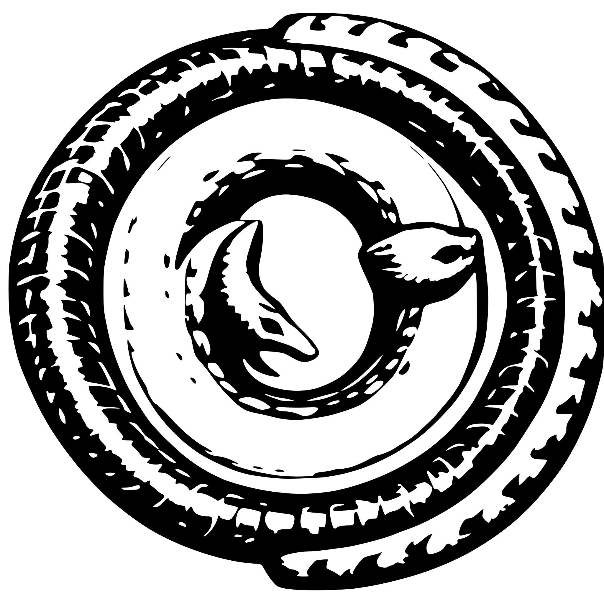 AI-generated SVG of 'ouroboros with top view'
