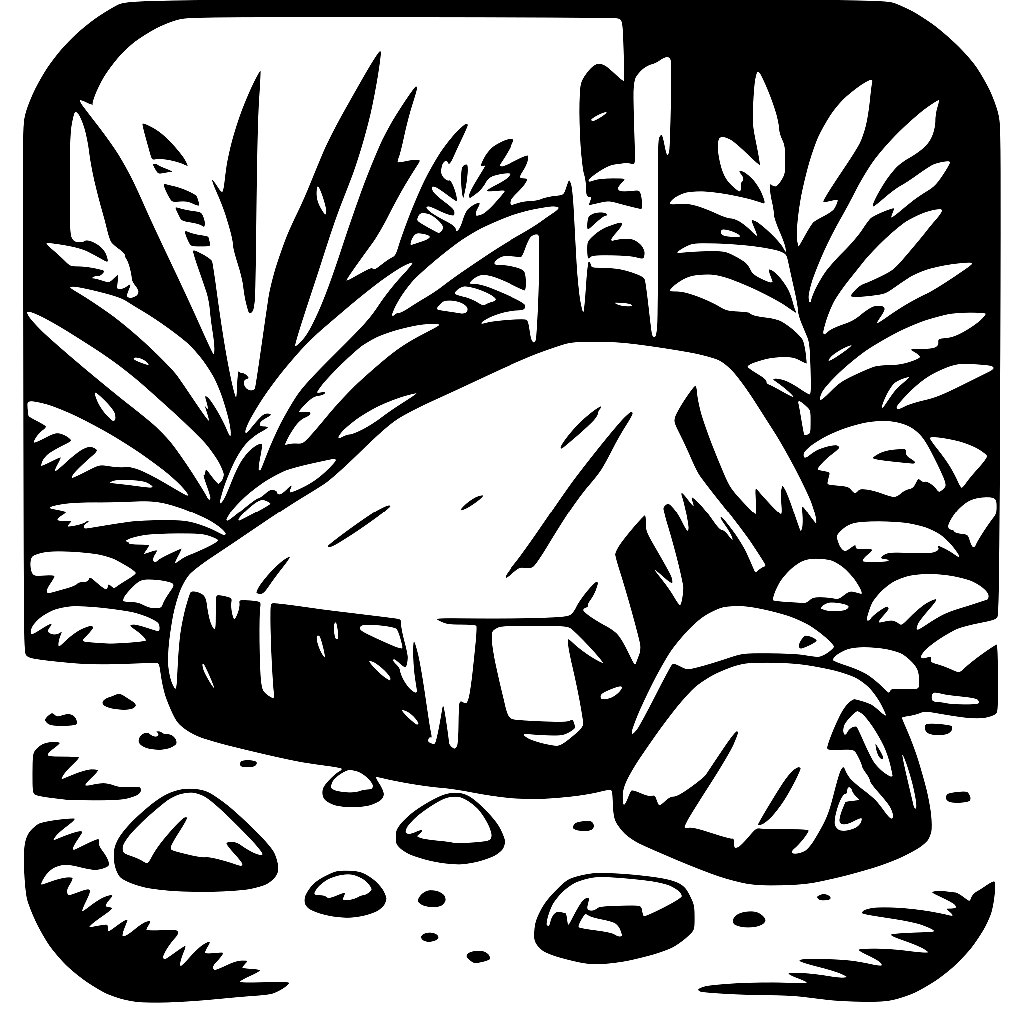 AI-generated SVG of a jungle stones