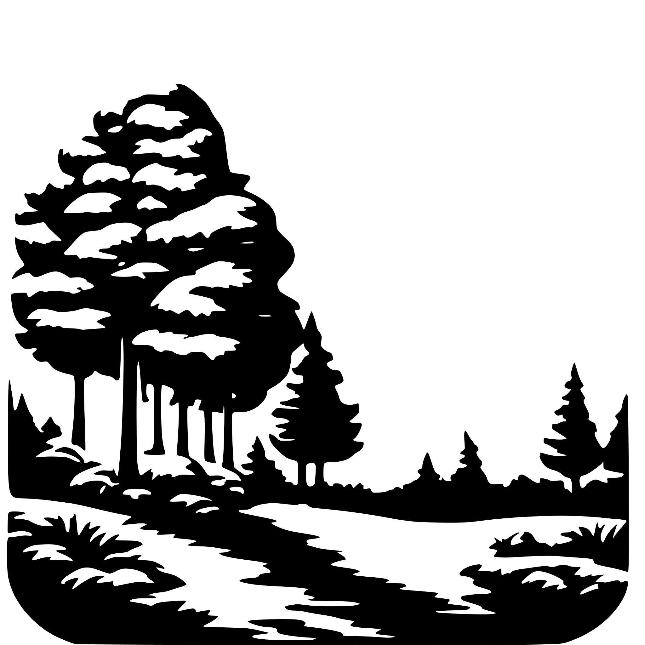 AI-generated SVG of a 3 layered forest scene
