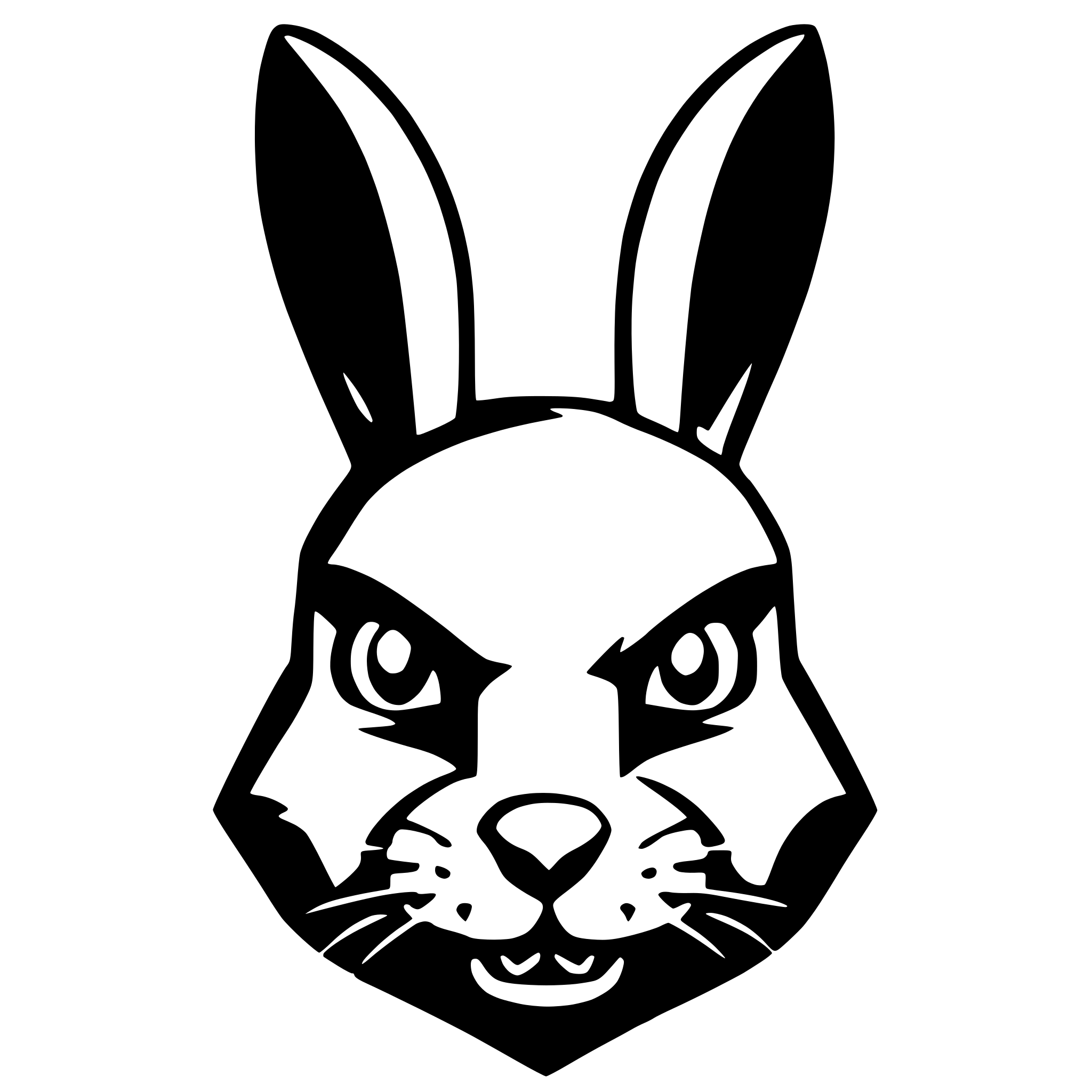 AI-generated SVG of 'angry rabbit head'