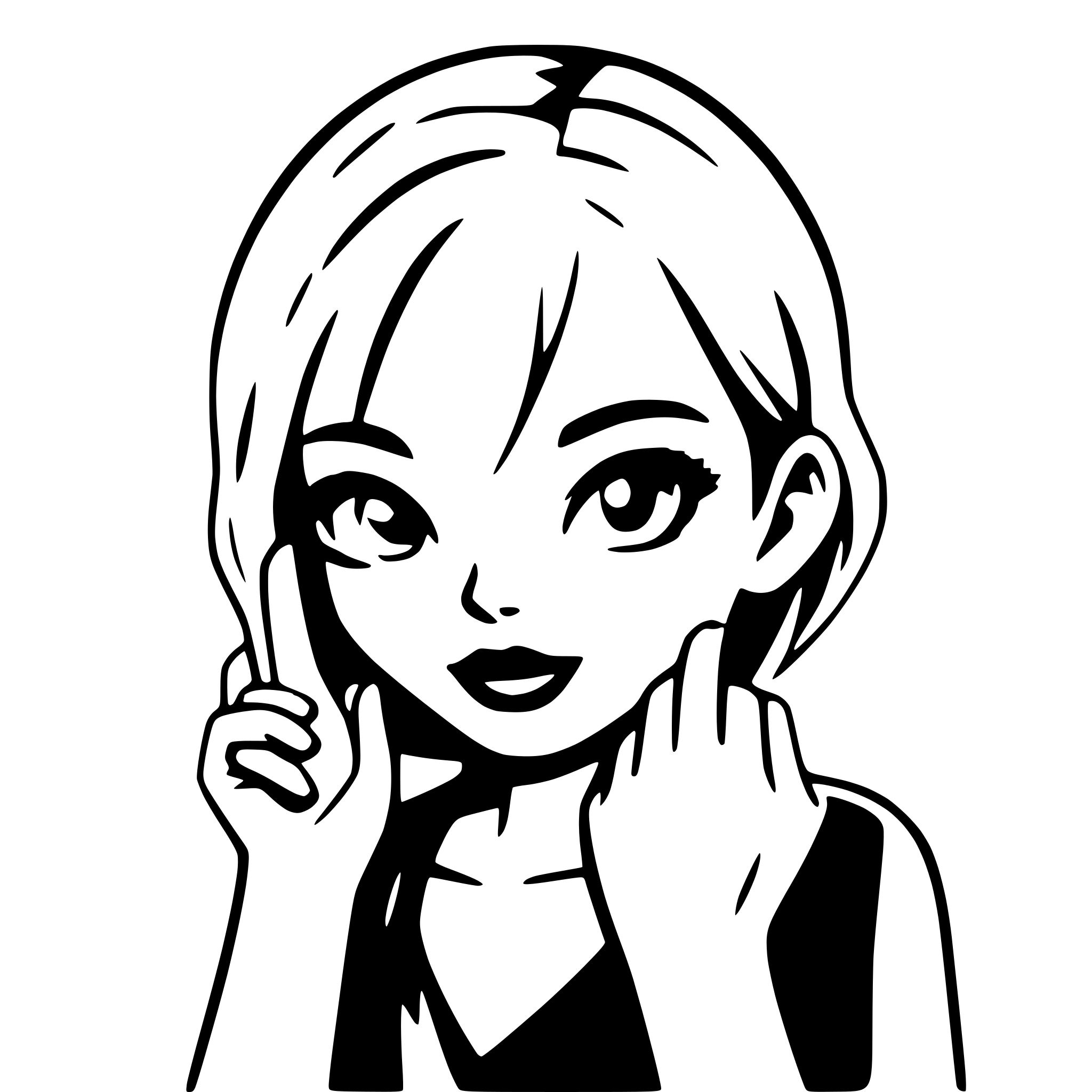AI-generated SVG of a finger touching face