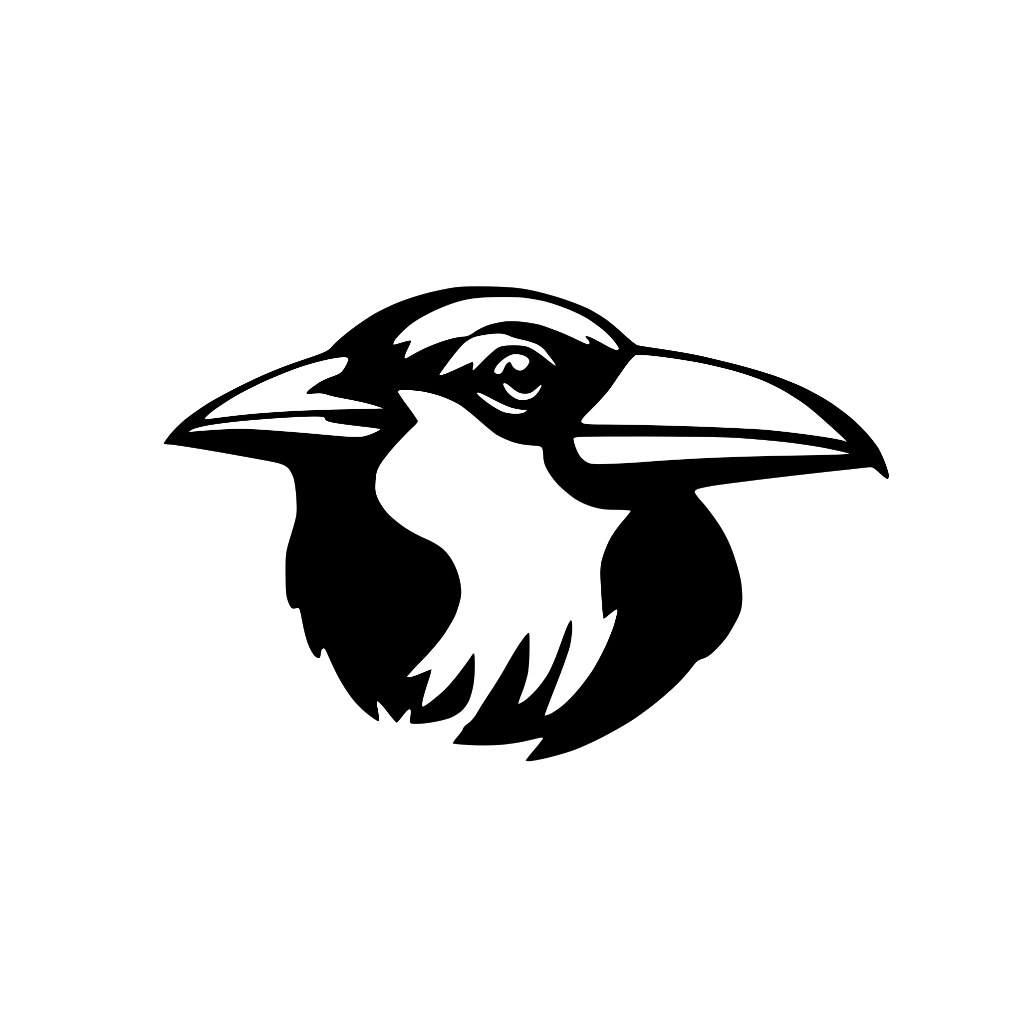 AI-generated SVG of 'raven side profile'