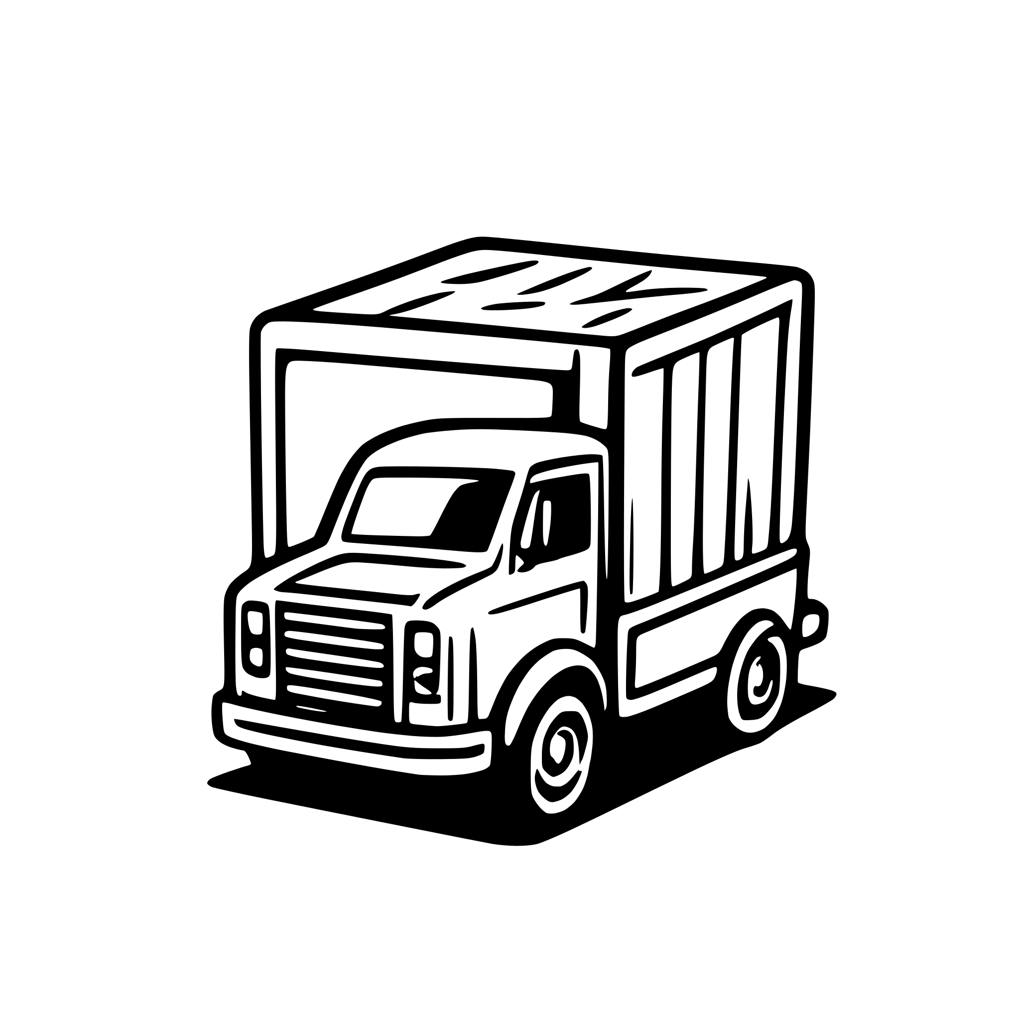 AI-generated SVG of 'box truck on road'