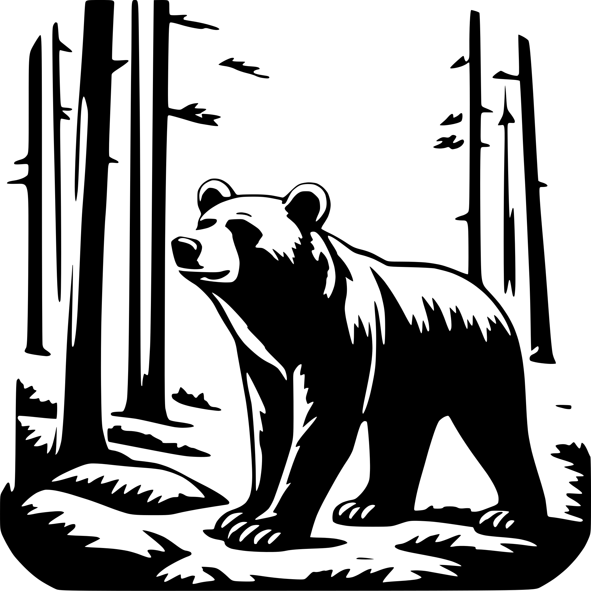 AI-generated SVG of 'bear in the forest'