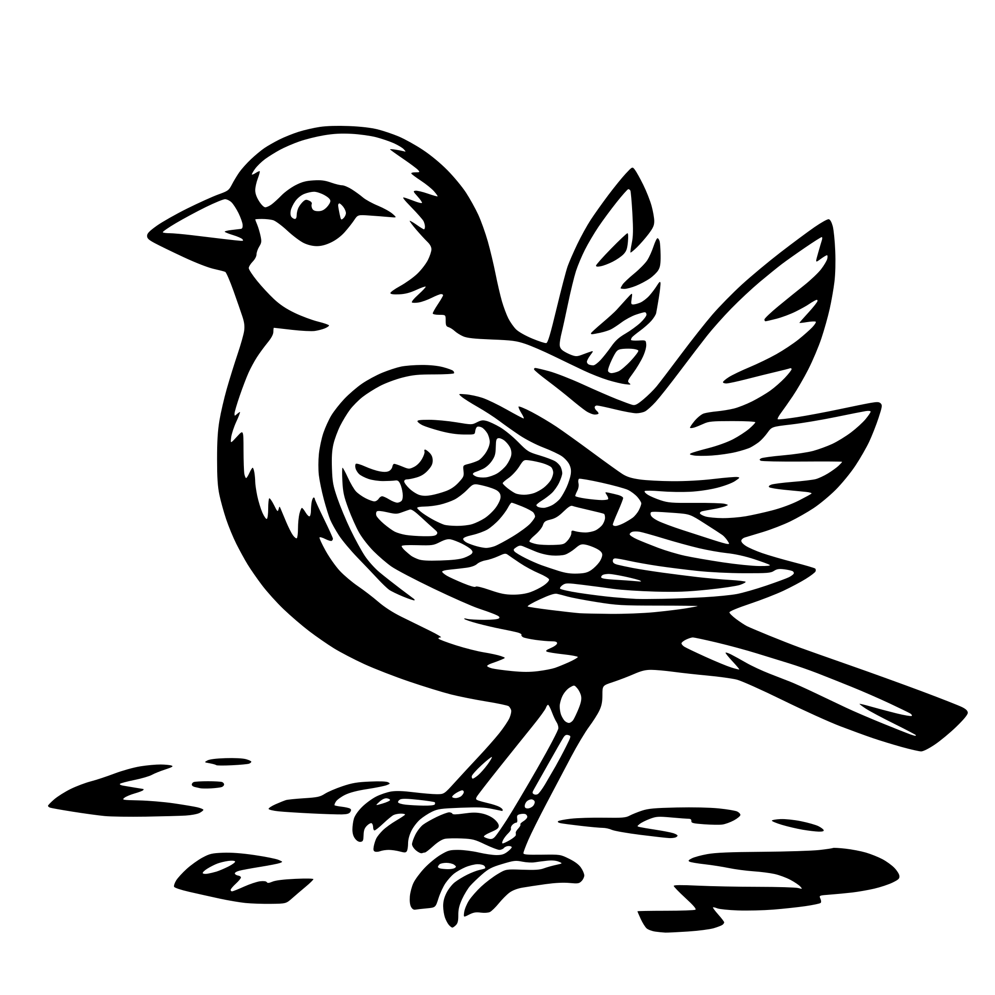 AI-generated SVG of 'gold bird'